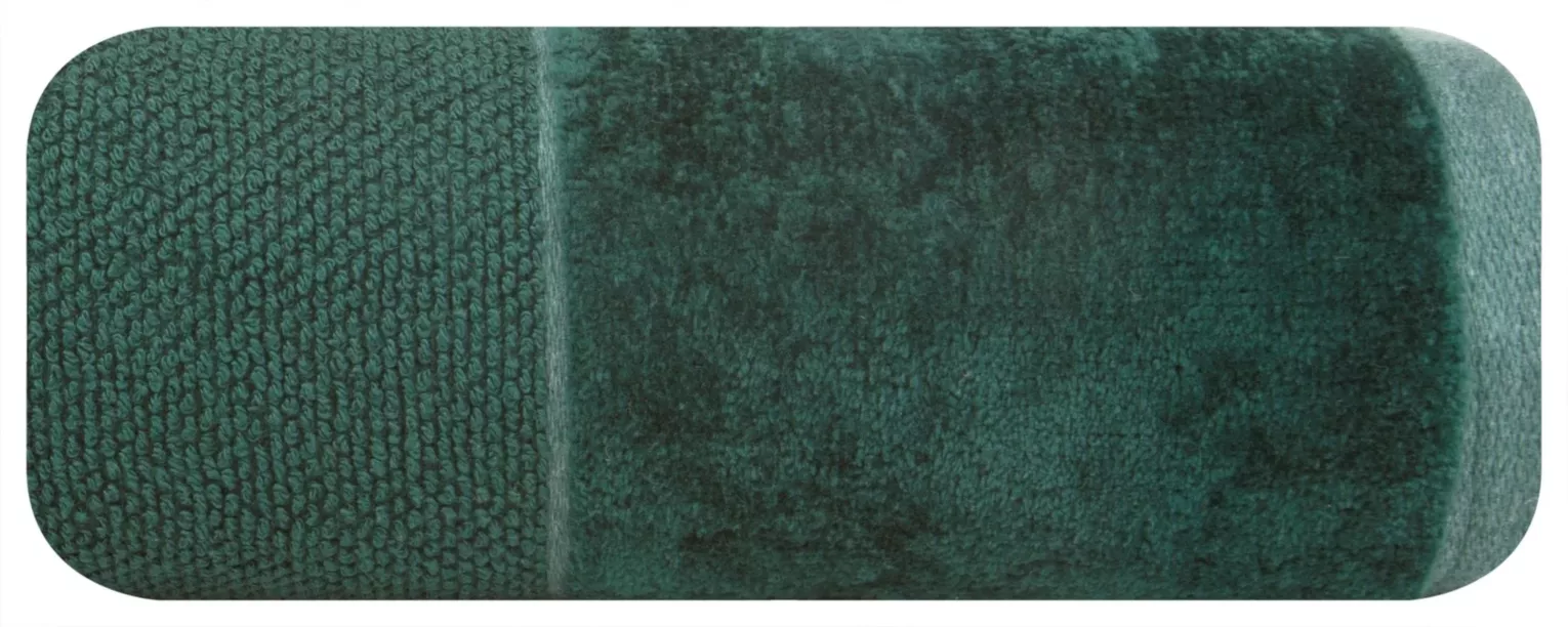 Ręcznik do rąk 30x50 cm bawełniany kolor butelkowy zielony z bordiurą z weluru 500 g/m2 LUCY Eurofirany