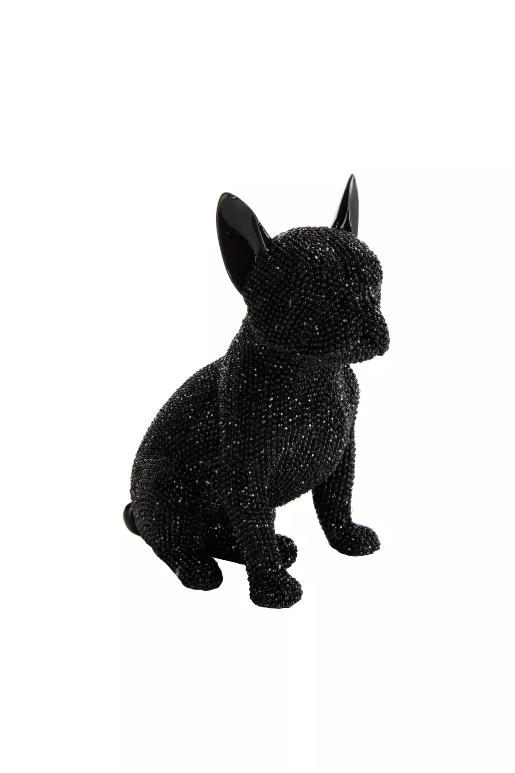 Figurka czarna pies o drobnym strukturalnym wzorze 13x9x17 cm ELDO Eurofirany