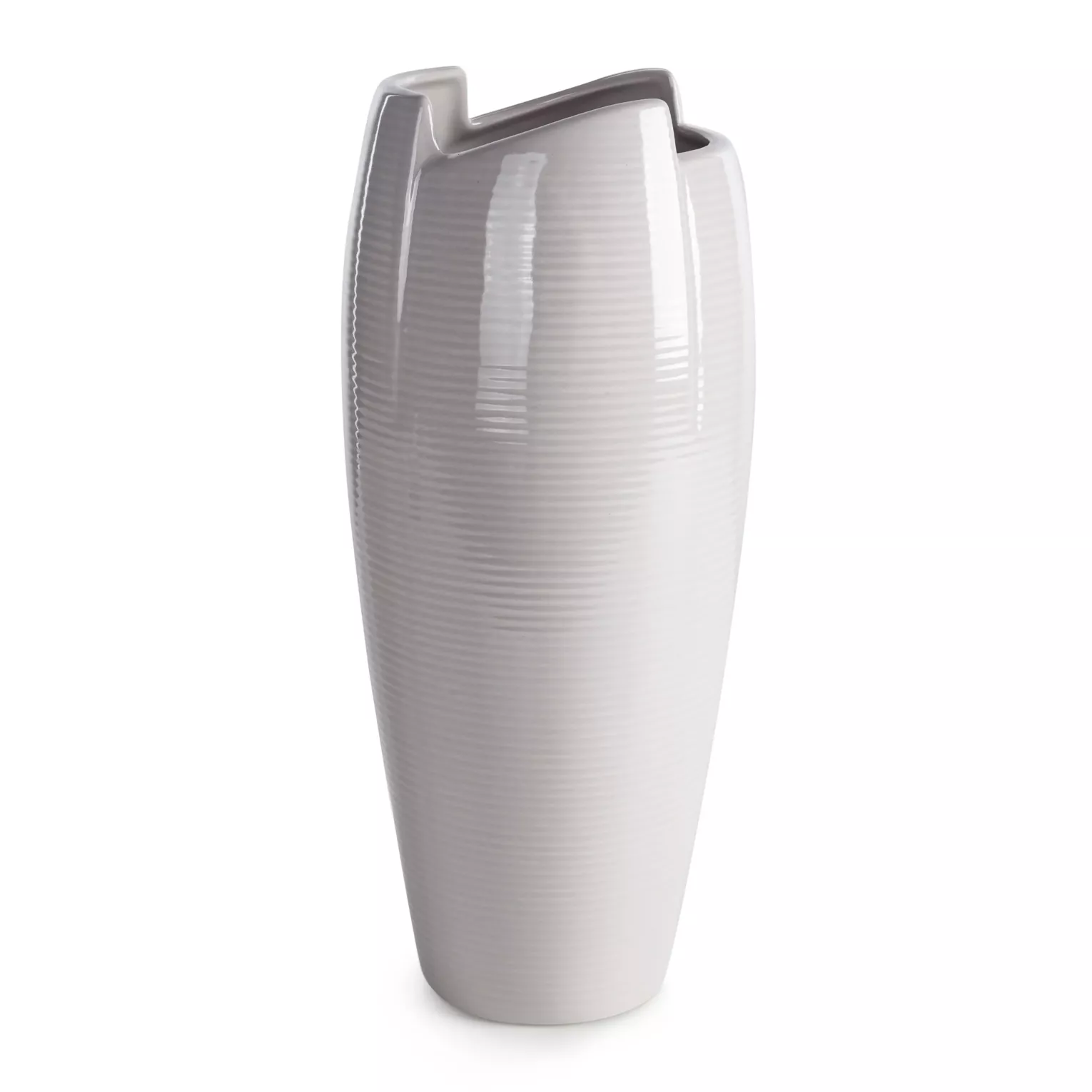 Wazon popielaty dekoracyjny o minimalistycznej formie 17x17x39 cm HALI Eurofirany