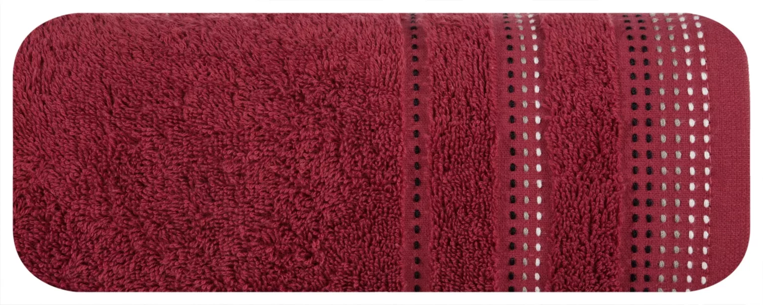 Ręcznik do rąk 30x50 cm bawełniany kolor bordowy z ozdobnym stebnowaniem 500 g/m2 POLA Eurofirany