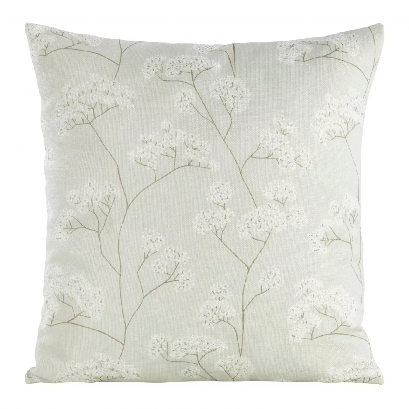 Poszewka na poduszkę 45x45 cm zdobiona kwiatowym printem jasnozielono, kremowa FLORE 4 Eurofirany