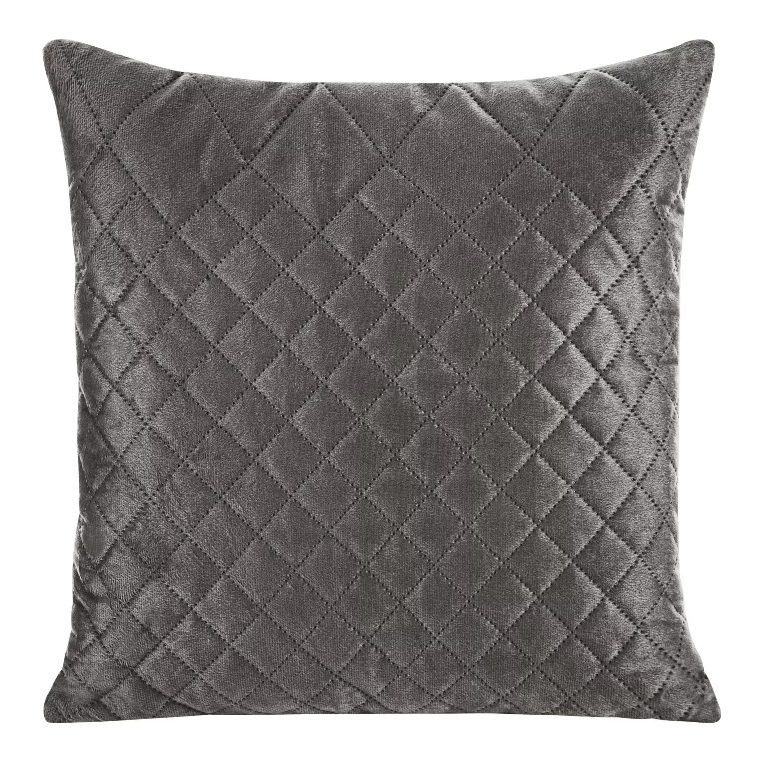 Poszewka na poduszkę 40x40 cm welwetowa pikowana metodą hot press w geometryczny wzór grafitowa LUIZ 3 DESIGN 95 Eurofirany