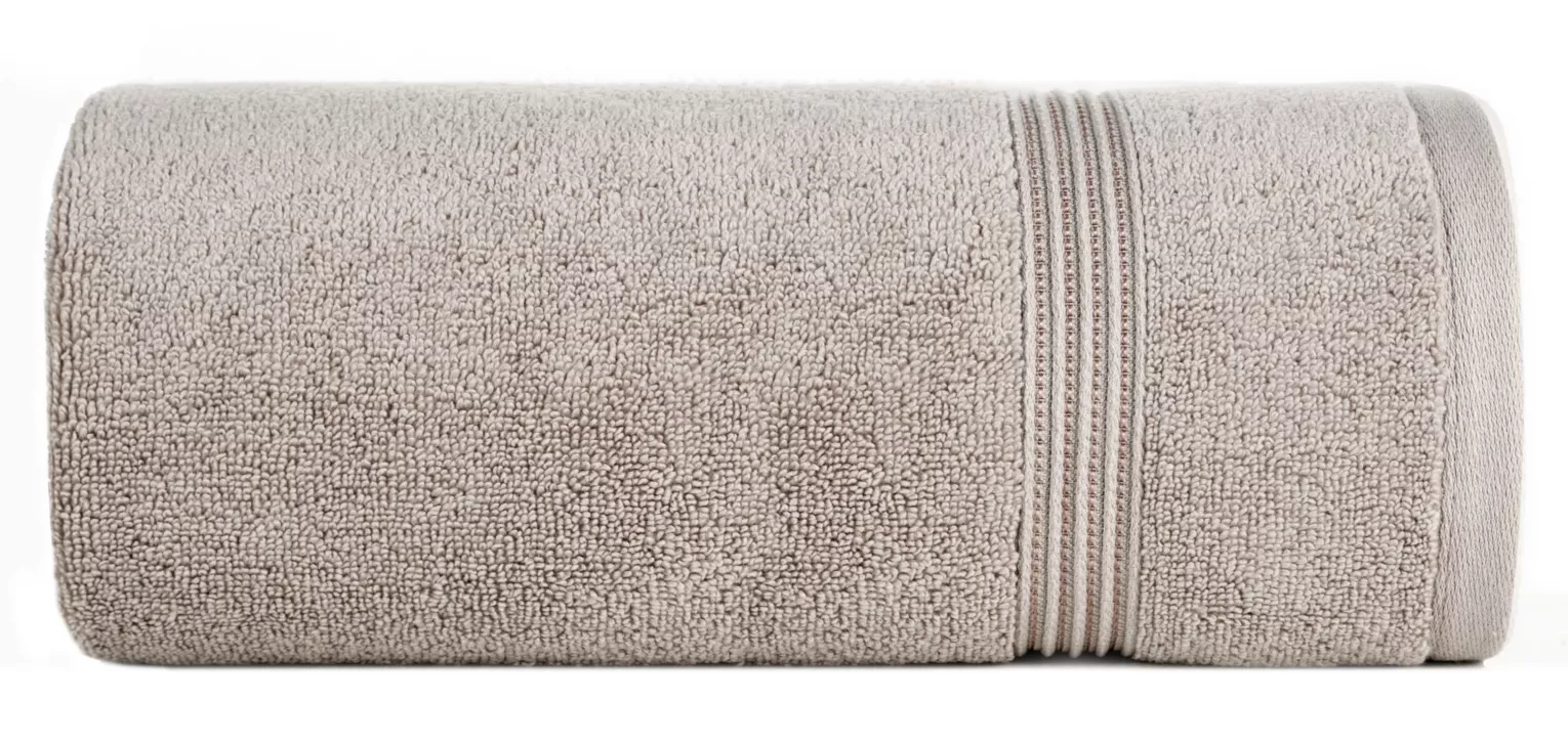 Ręcznik do rąk 30x50 cm bawełniany kolor beżowy 0 twist zdobiony paseczkami 550 g/m2 MOLLY Eurofirany