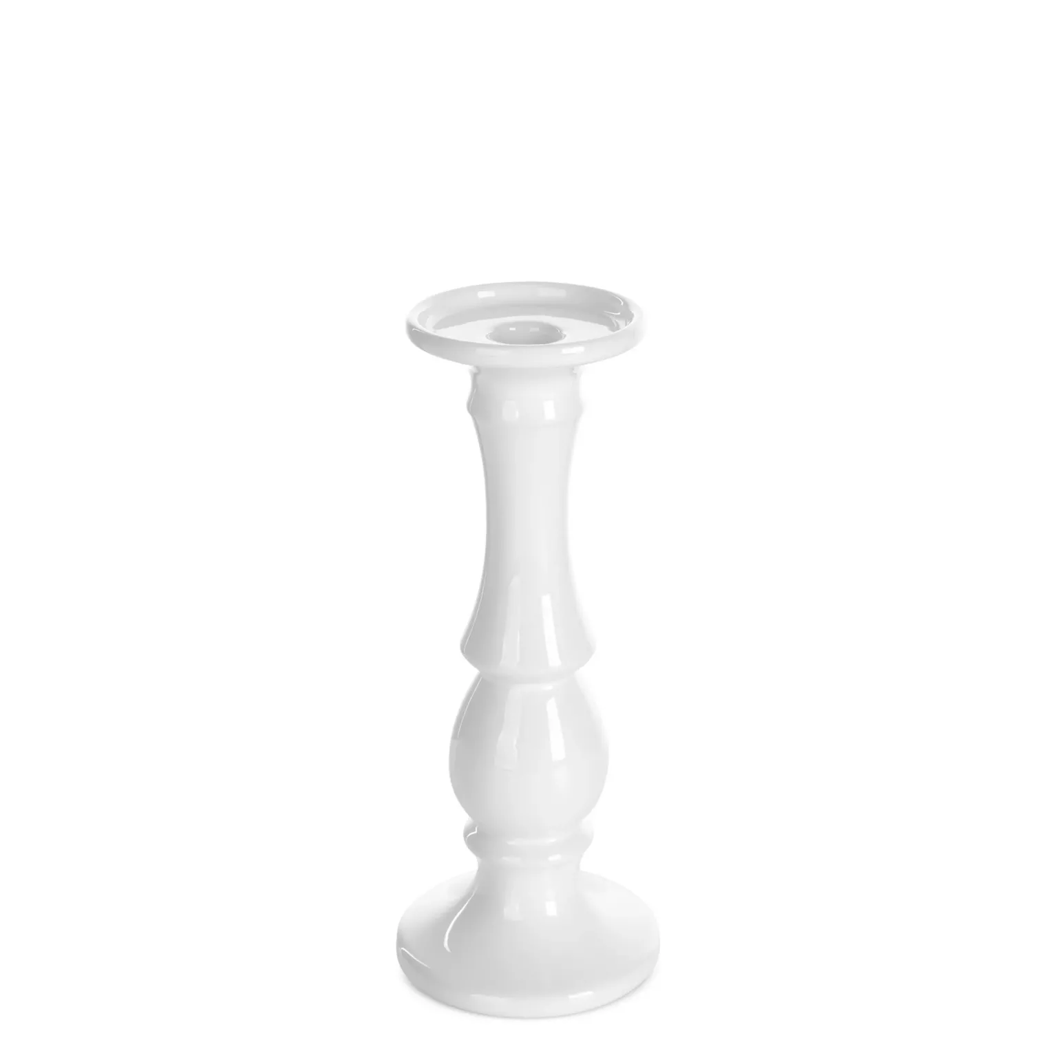 Świecznik ceramiczny dekoracyjny biały o prostym kształcie średnica 10x25 cm JOLY Eurofirany