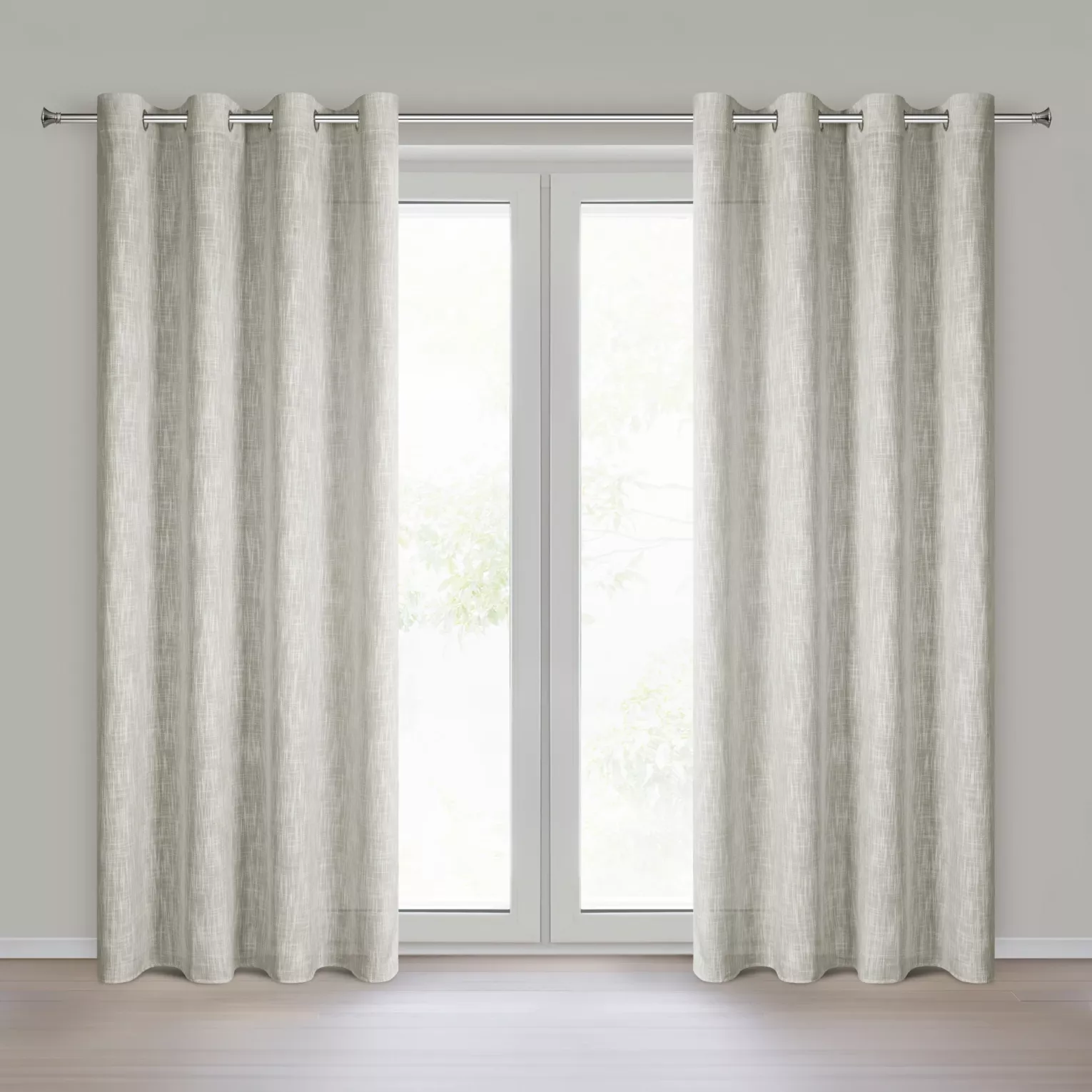 Zasłona naturalna o naturalnym splocie z efektem melanżu 140x250 cm przelotka - MADI Eurofirany