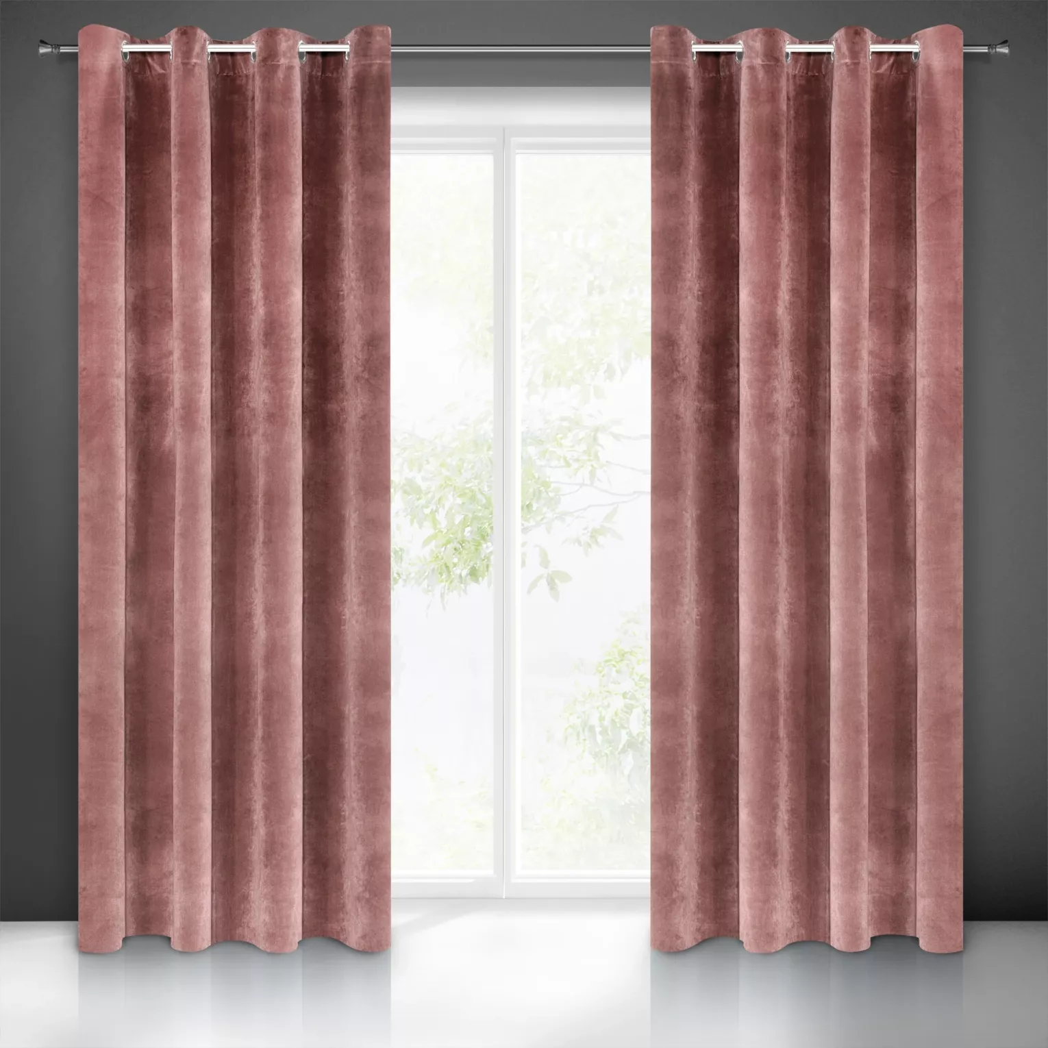 Zasłona ciemnoróżowa z ekskluzywnego matowego welwetu 140x250 cm przelotka RIA Diva Line Eurofirany