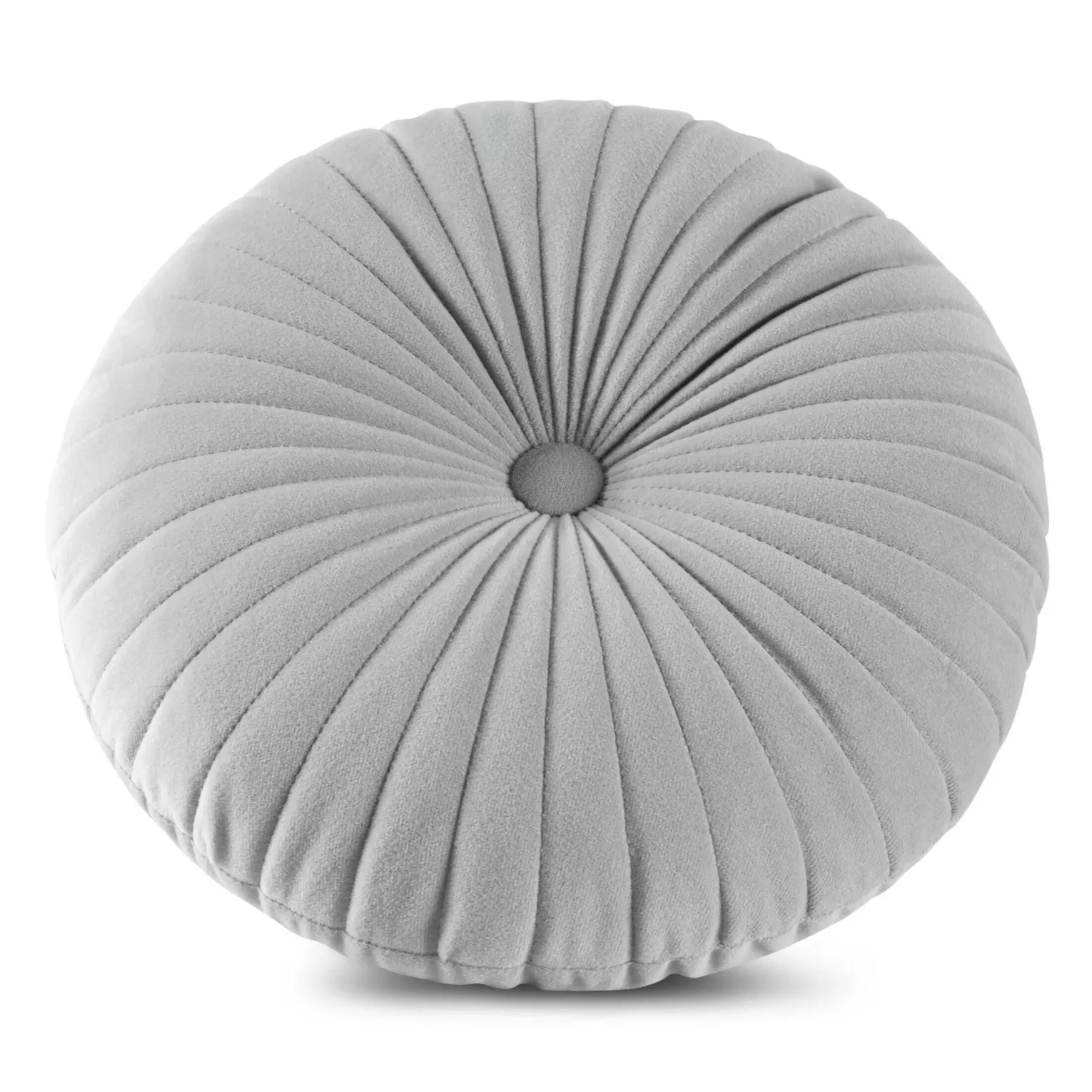 Poduszka okragła średnica 40 cm welwetowa srebrna pikowana VELVET 68 Eurofirany