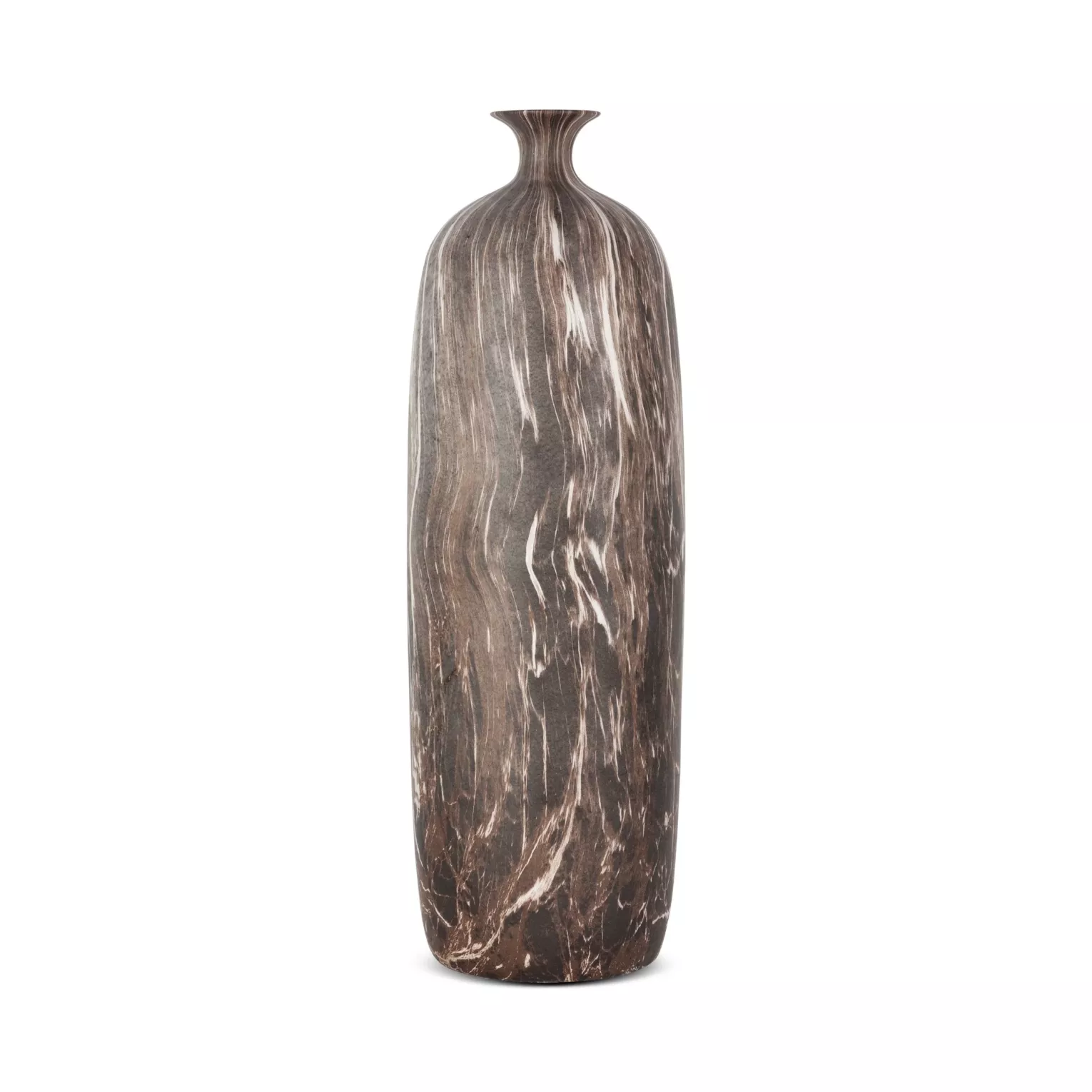 Wazon brązowy o marmurowej strukturze 13x13x52 cm MARIKA Eurofirany