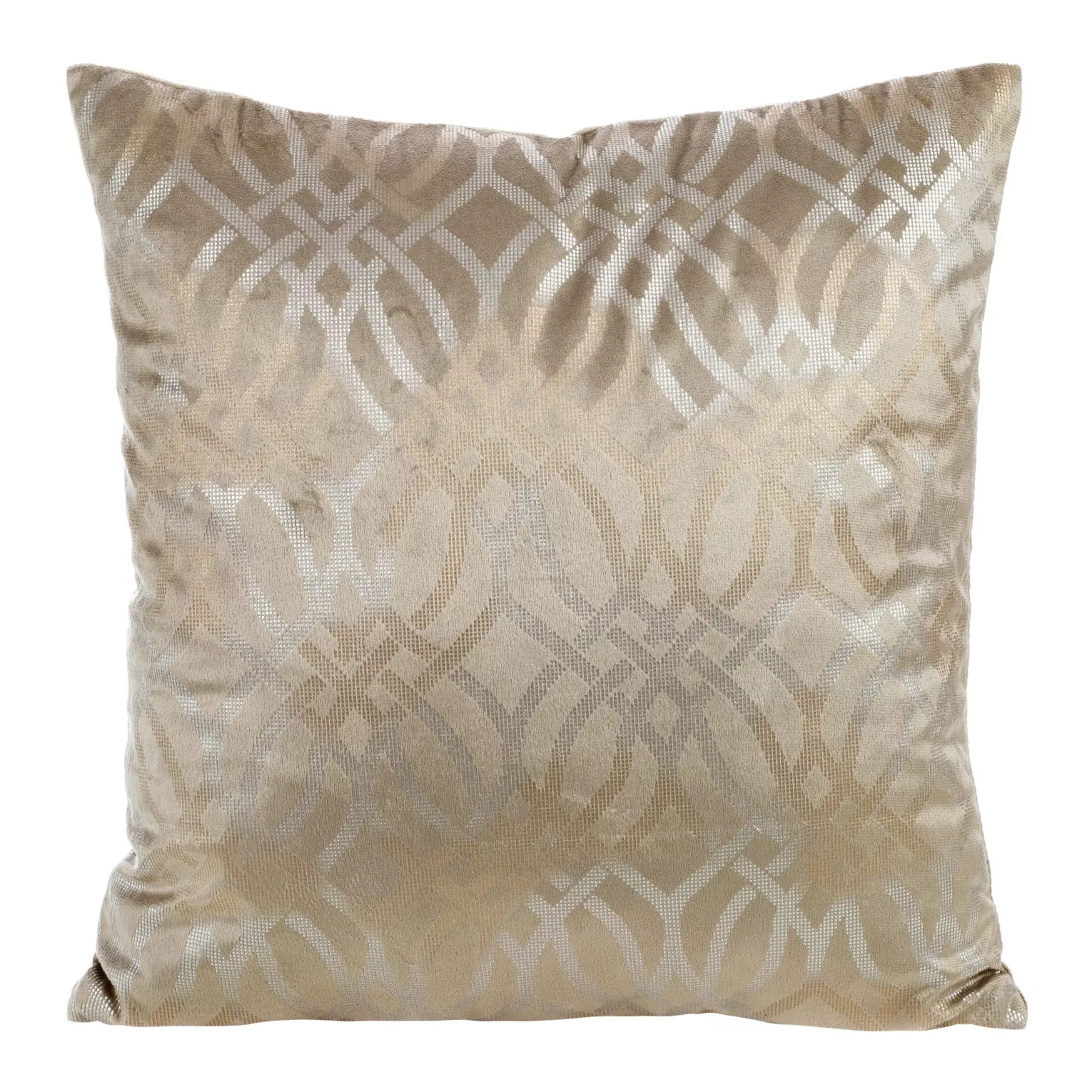 Poszewka na poduszkę 40x40 cm welwetowa z nadrukiem w stylu boho beżowo, złocista ARETA Eurofirany
