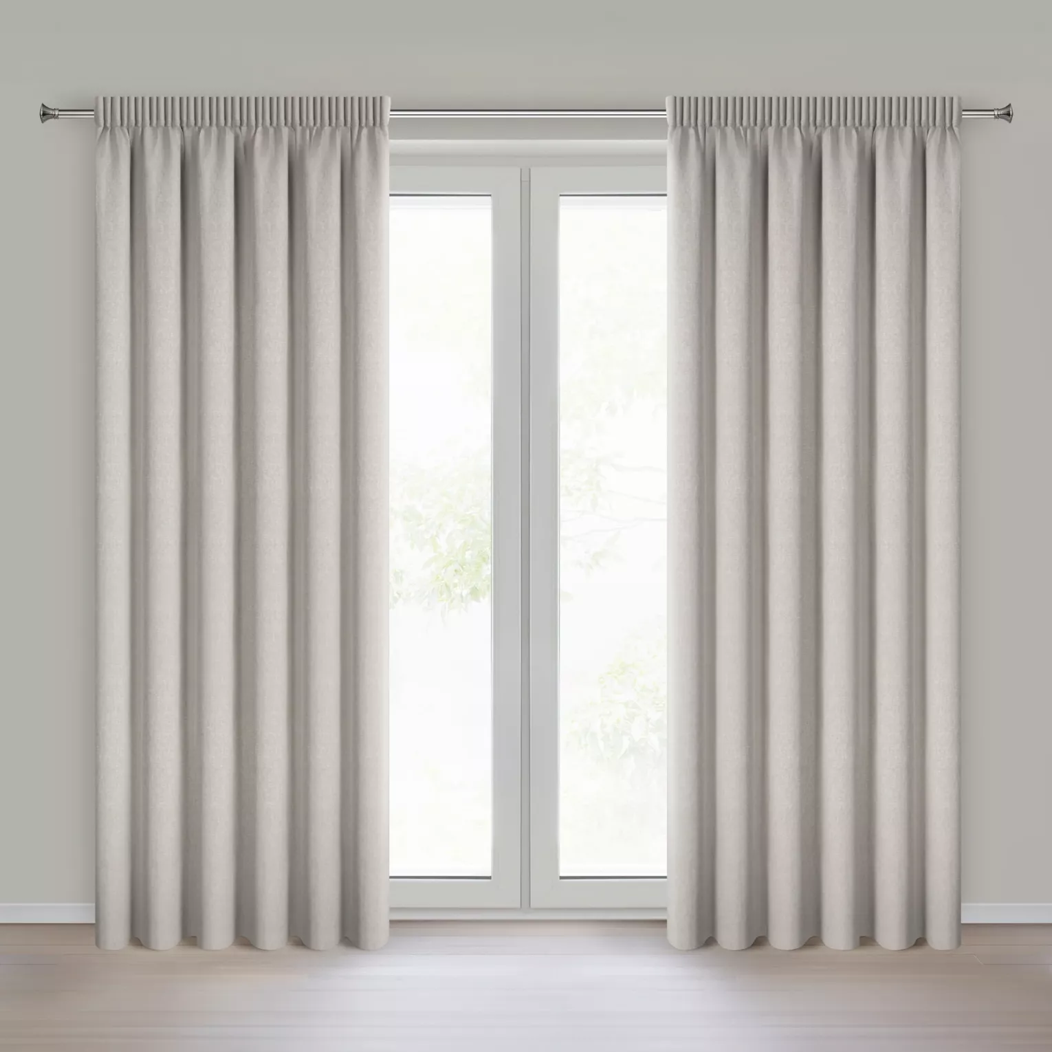 Zasłona beżowa 100% zaciemniająca blackout 140x270 cm taśma - CARLY Eurofirany