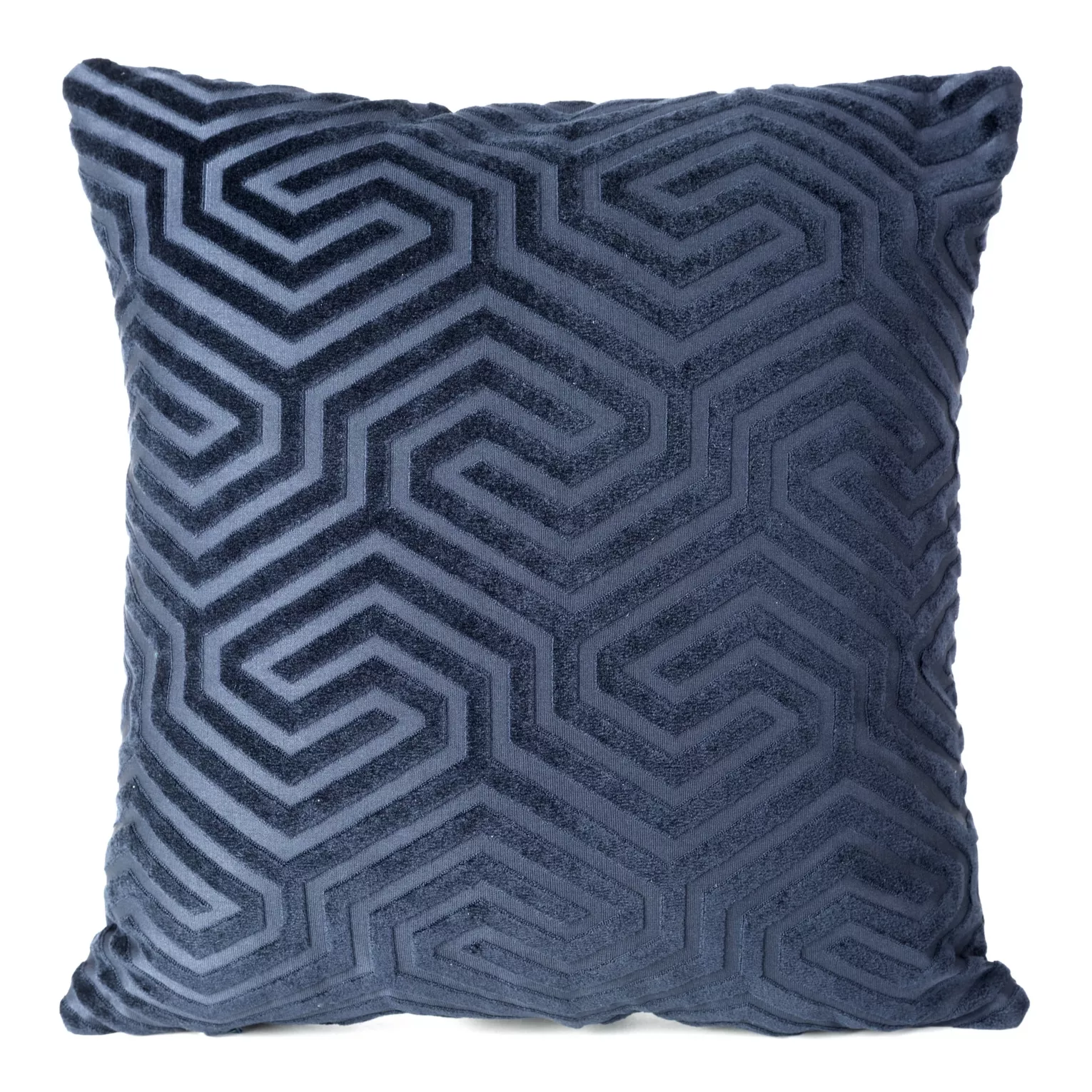 Poszewka na poduszkę 40x40 cm welwetowa z żakardowym geometrycznym wzorem granatowa INGA PIERRE CARDIN Eurofirany