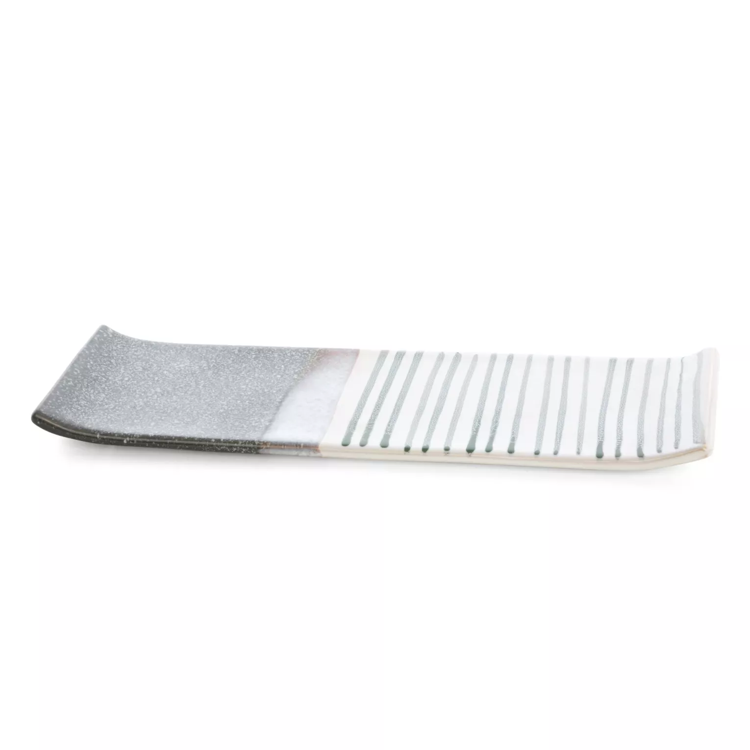 Patera dekoracyjna biało, popielata 39x12x3 cm VIKI Eurofirany