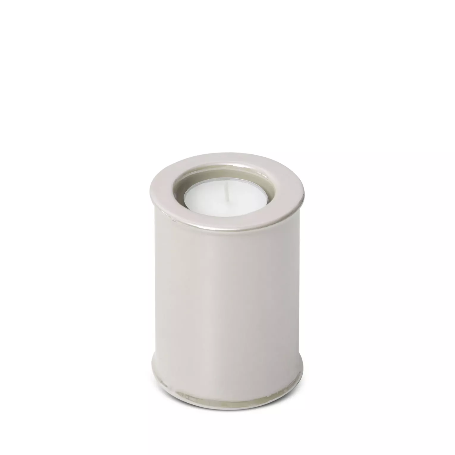 Świecznik ceramiczny perłowy w formie walca z połyskiem średnica 7x10 cm SIMONA Eurofirany
