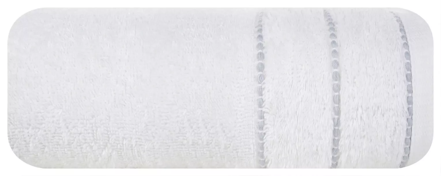 Ręcznik do rąk 30x50 cm bawełniany kolor biały z welwetową bordiurą 500 g/m2 JESSI Eurofirany