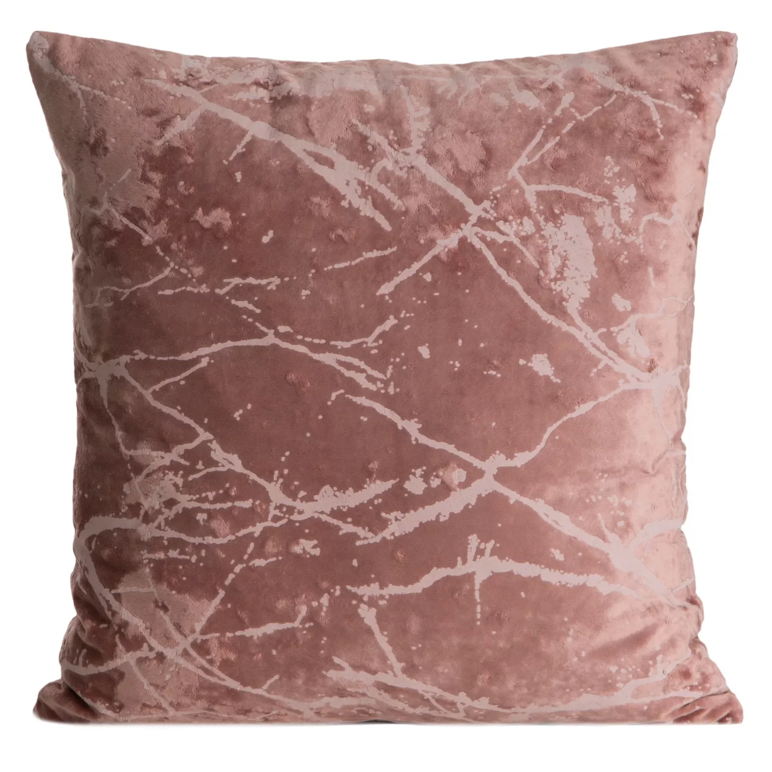 Poszewka na poduszkę 45x45 cm welwetowa z marmurkowym wzorem różowa VELVET 72 EUROFIRANY PREMIUM