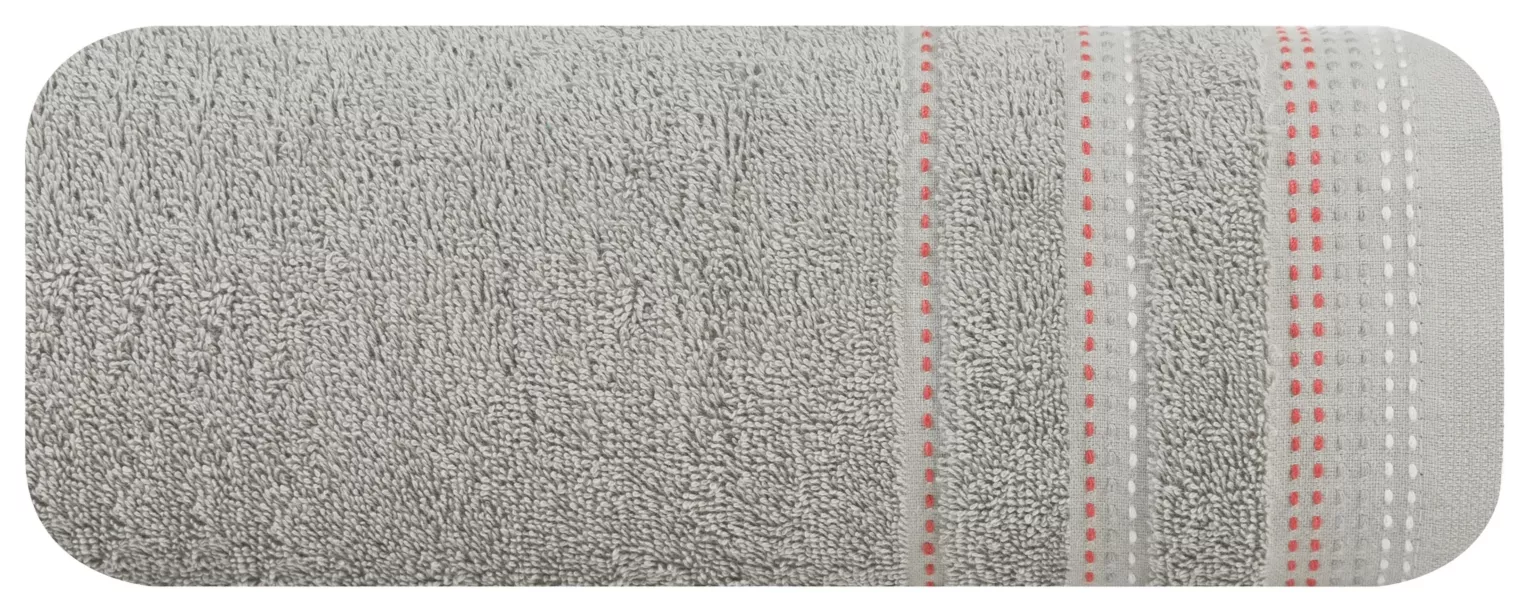 Ręcznik kąpielowy 70x140 cm bawełniany kolor popielaty z ozdobnym stębnowaniem 500 g/m2 POLA Eurofirany