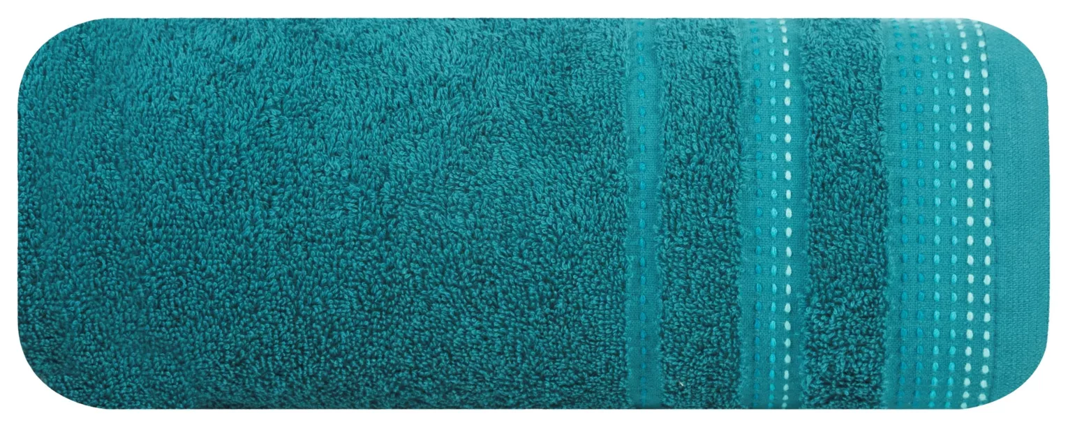 Ręcznik kąpielowy 50x90 cm bawełniany kolor turkusowy z ozdobnym stębnowaniem 500 g/m2 POLA Eurofirany