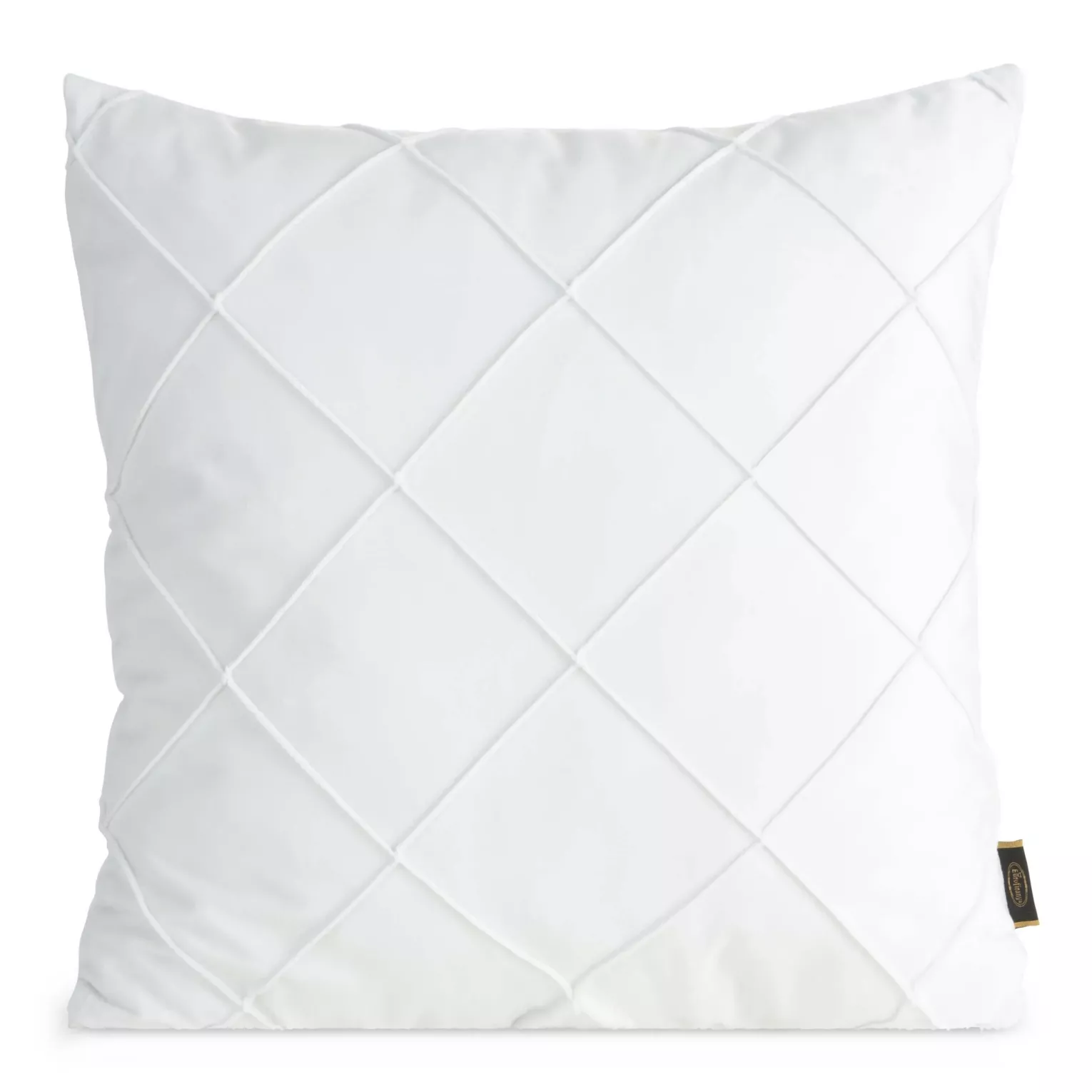 Poszewka na poduszkę 45x45 cm welwetowa z ozdobnym geometrycznym przeszywanym wzorem biała NALA EUROFIRANY PREMIUM
