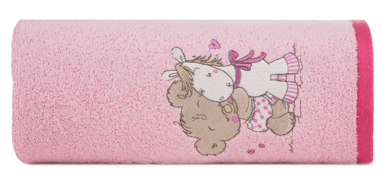 Ręcznik kąpielowy dziecięcy 50x90 cm bawełniany kolor różowy 450 g/m2 BABY 43 Eurofirany