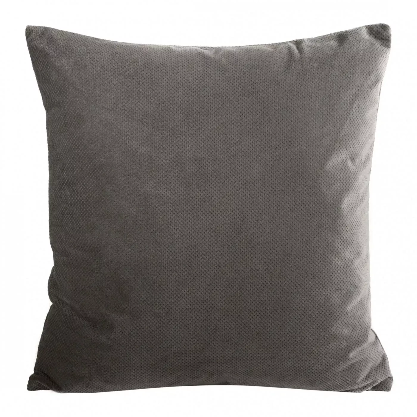 Poszewka na poduszkę 45x45 cm welwetowa z drobnym strukturalnym wzorem popielata MILO Eurofirany