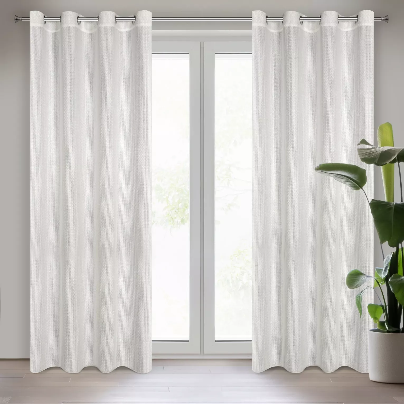 Zasłona biała w stylu eko 140x250 cm przelotka MADISON Eurofirany
