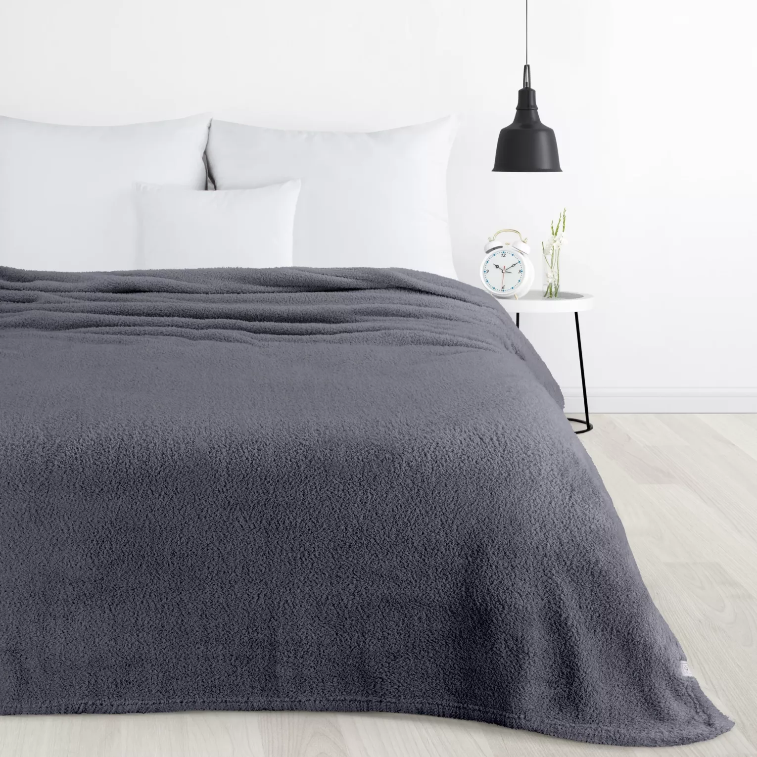 Koc polarowy 200x220 cm stalowy LORI DESIGN 91 Eurofirany