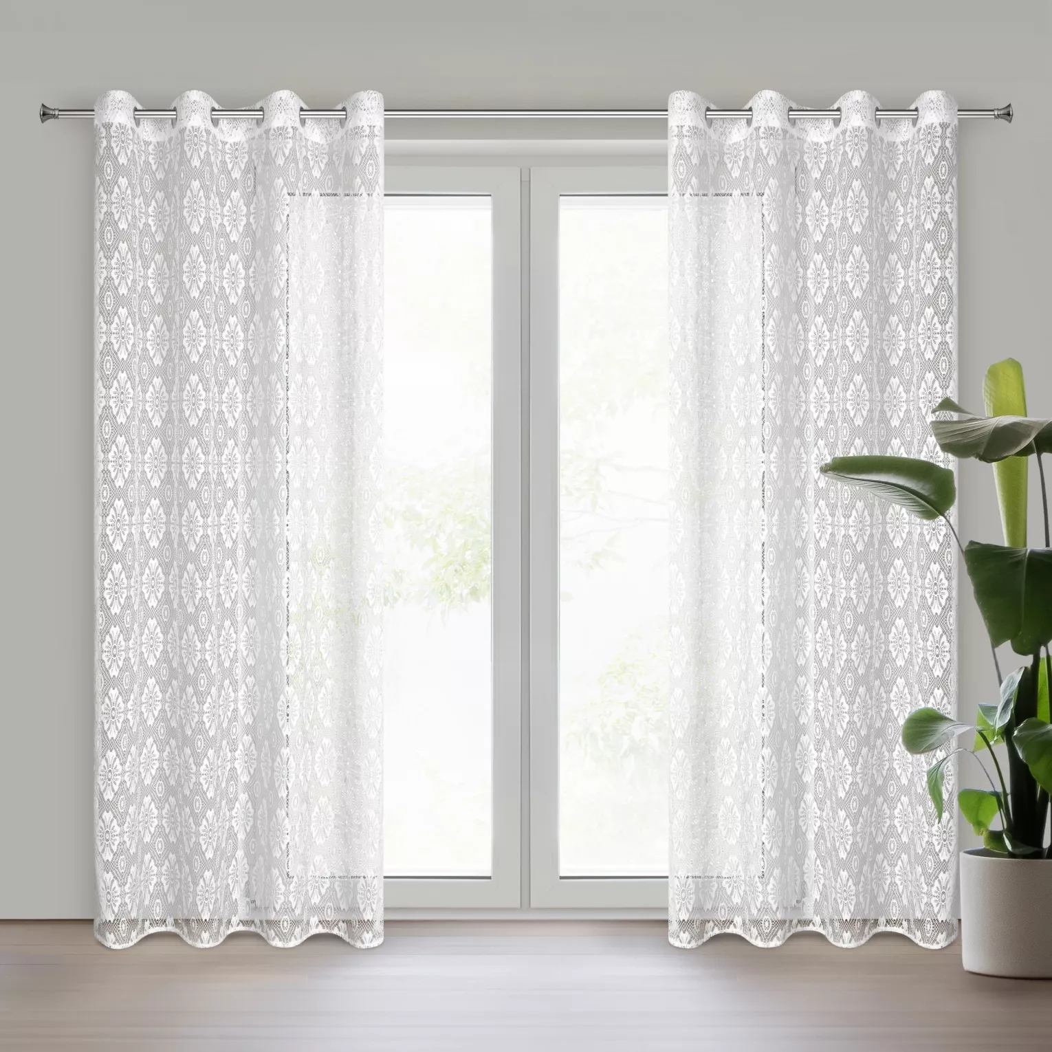 Firana biała w stylu boho 140x250 cm przelotka IGA Eurofirany