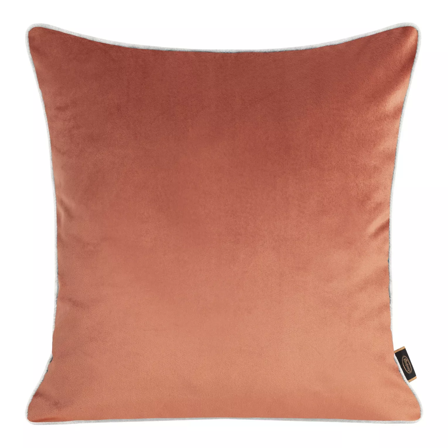 Poszewka na poduszkę 45x45 cm welwetowa, dwustronna i imitacji lnu z wypustką na brzegach ciemnoróżowa, jasnoszara VELVET 57 EUROFIRANY PREMIUM