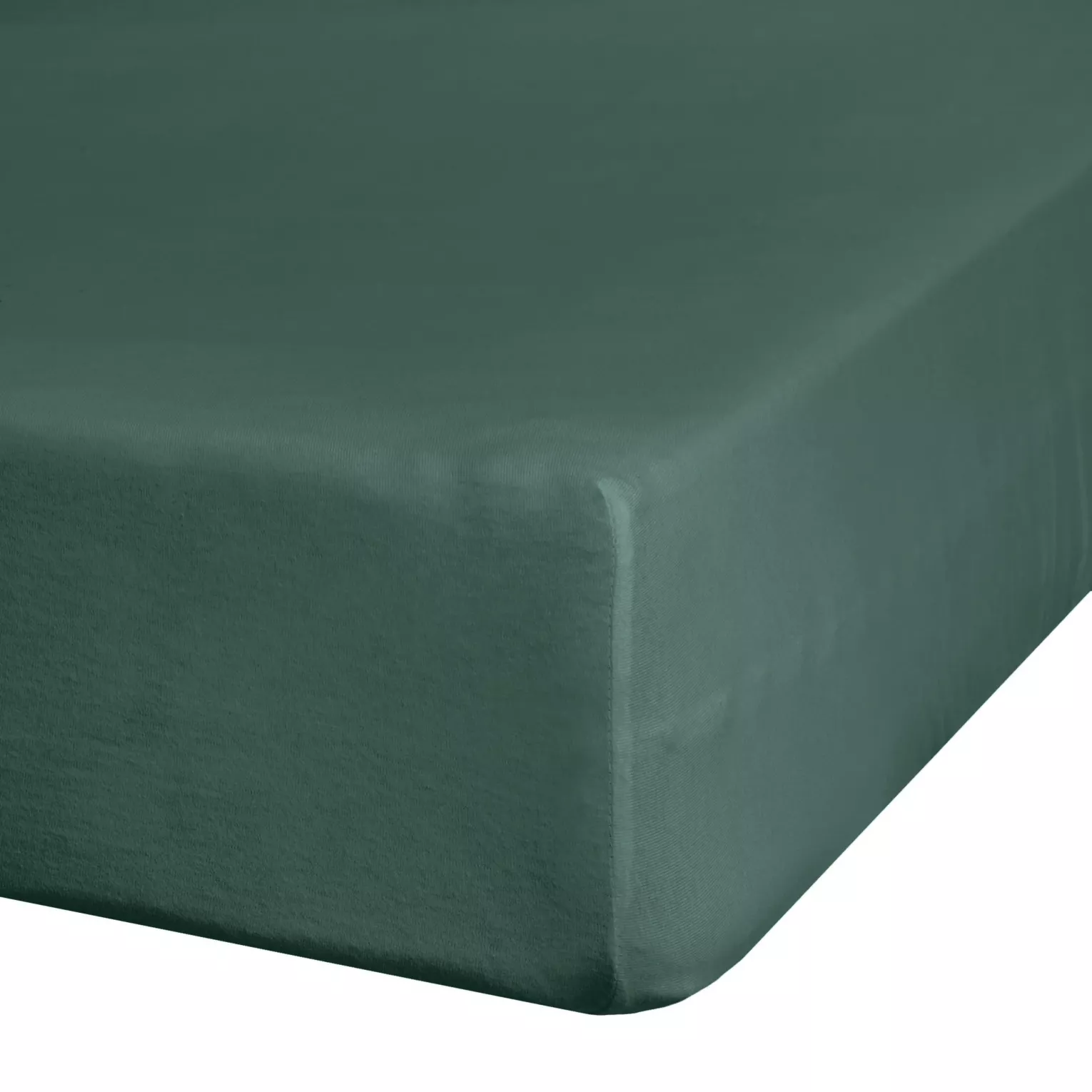 Prześcieradło jersey z gumką 90x200 cm z bawełny kolor ciemnozielony 140 g/m2 Eurofirany