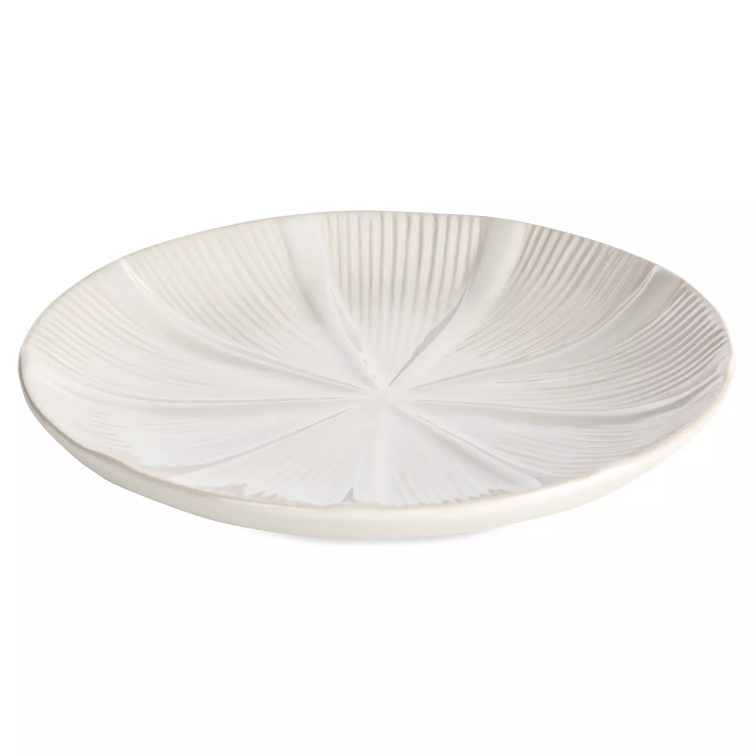 Patera ceramiczna dekoracyjna kremowa z wytłaczanym wzorem średnica 30x4 cm GARET Eurofirany