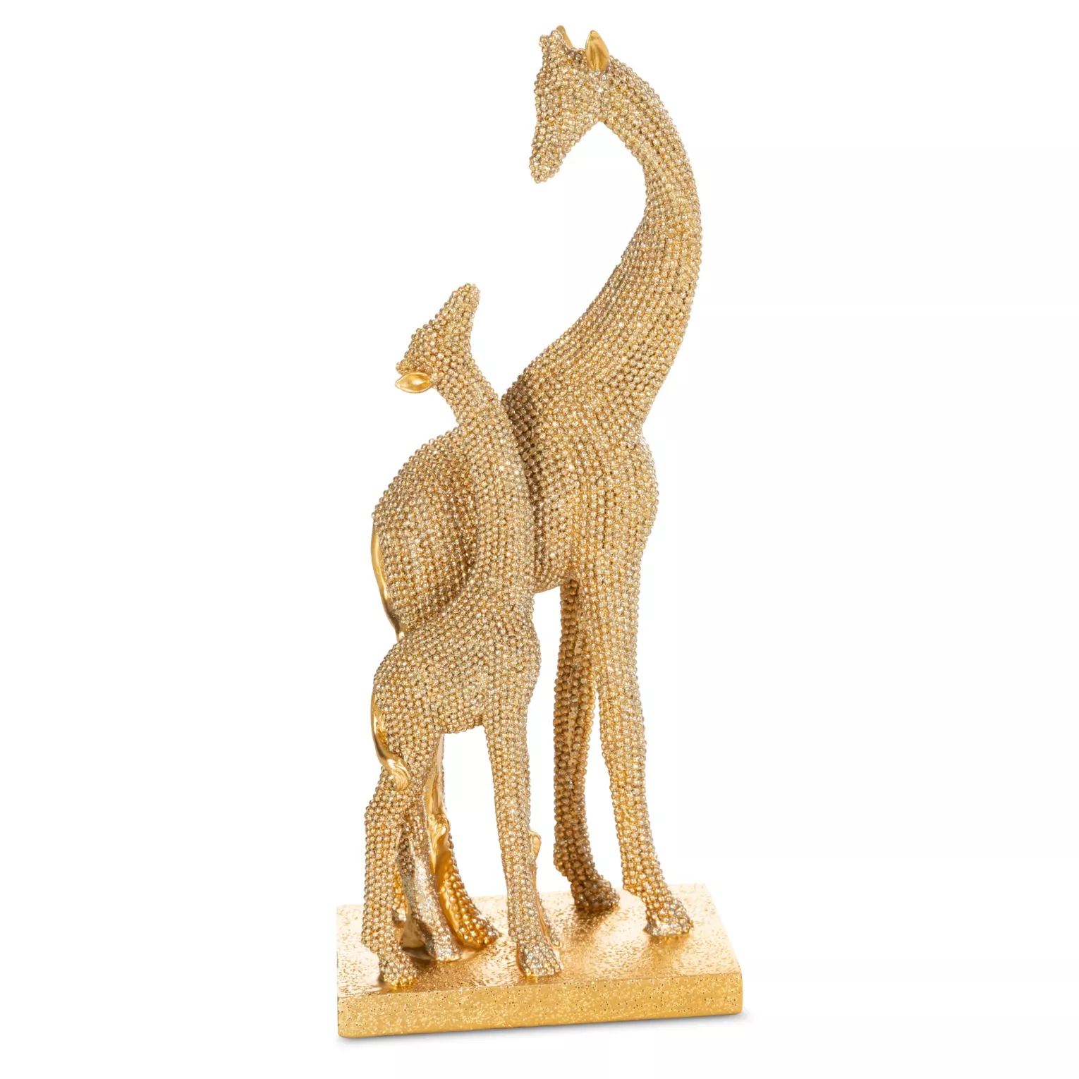 Figurka złota żyrafa o drobnym strukturalnym wzorze 11x7x27 cm ELDO 2 Eurofirany