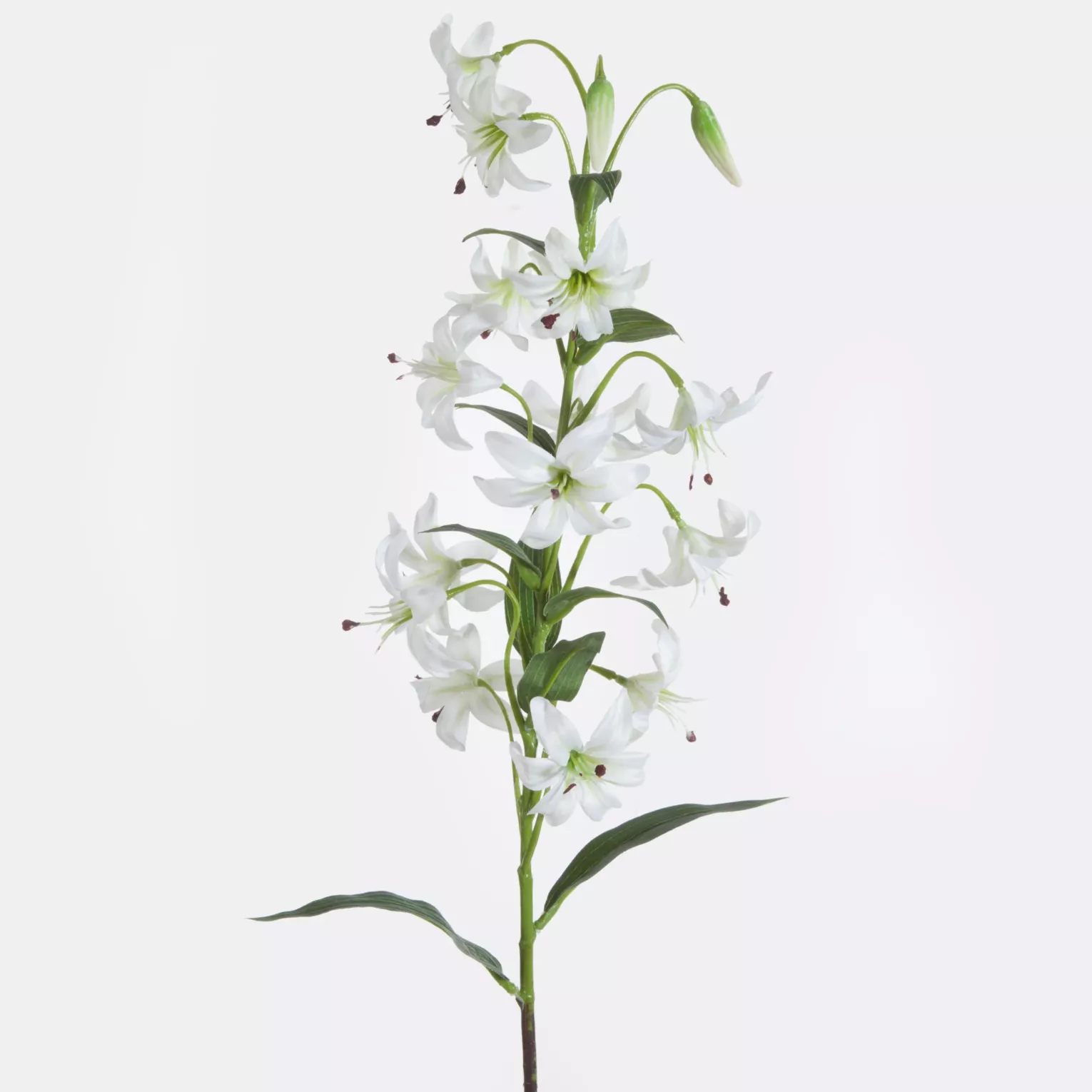 Kwiat sztuczny biało, zielona 83 cm
