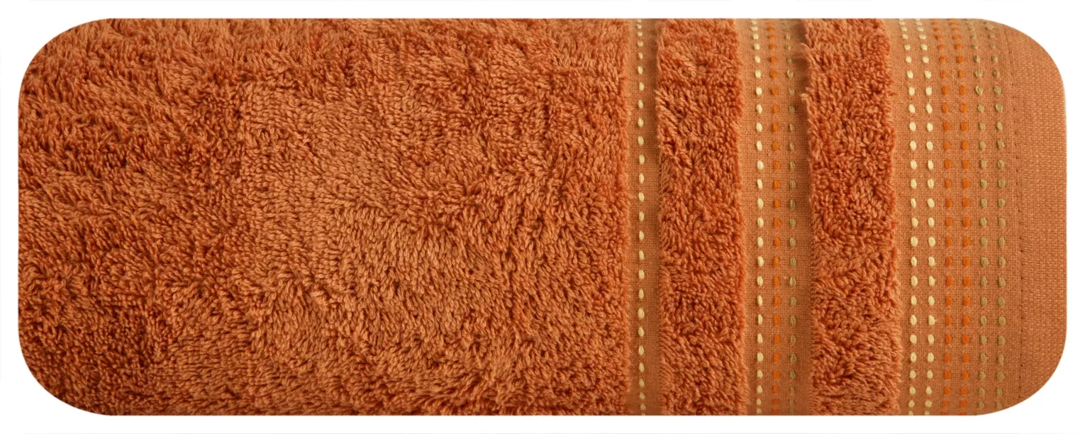 Ręcznik do rąk 30x50 cm bawełniany kolor pomarańczowy z ozdobnym stebnowaniem 500 g/m2 POLA Eurofirany