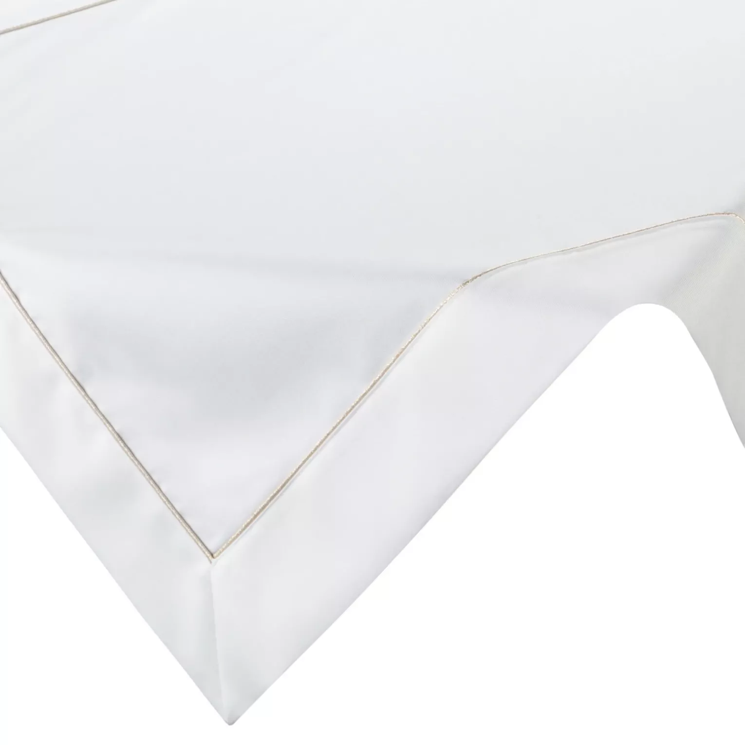 Bieżnik na stół biały 85x85cm MADELE z delikatną złotą lamówką
