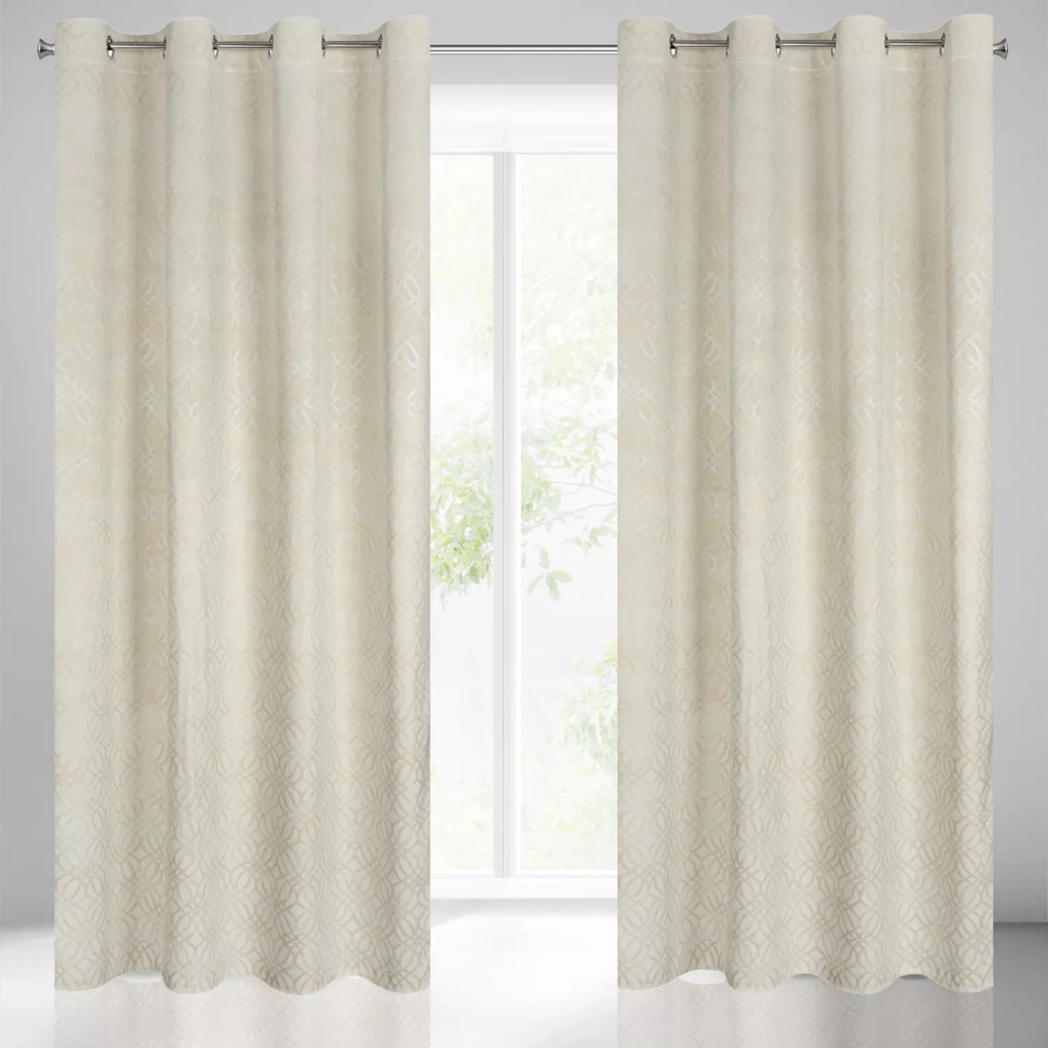 Zasłona kremowa z wytłaczanym wzorem, welwetowa 140x250 cm przelotka ARETA Eurofirany