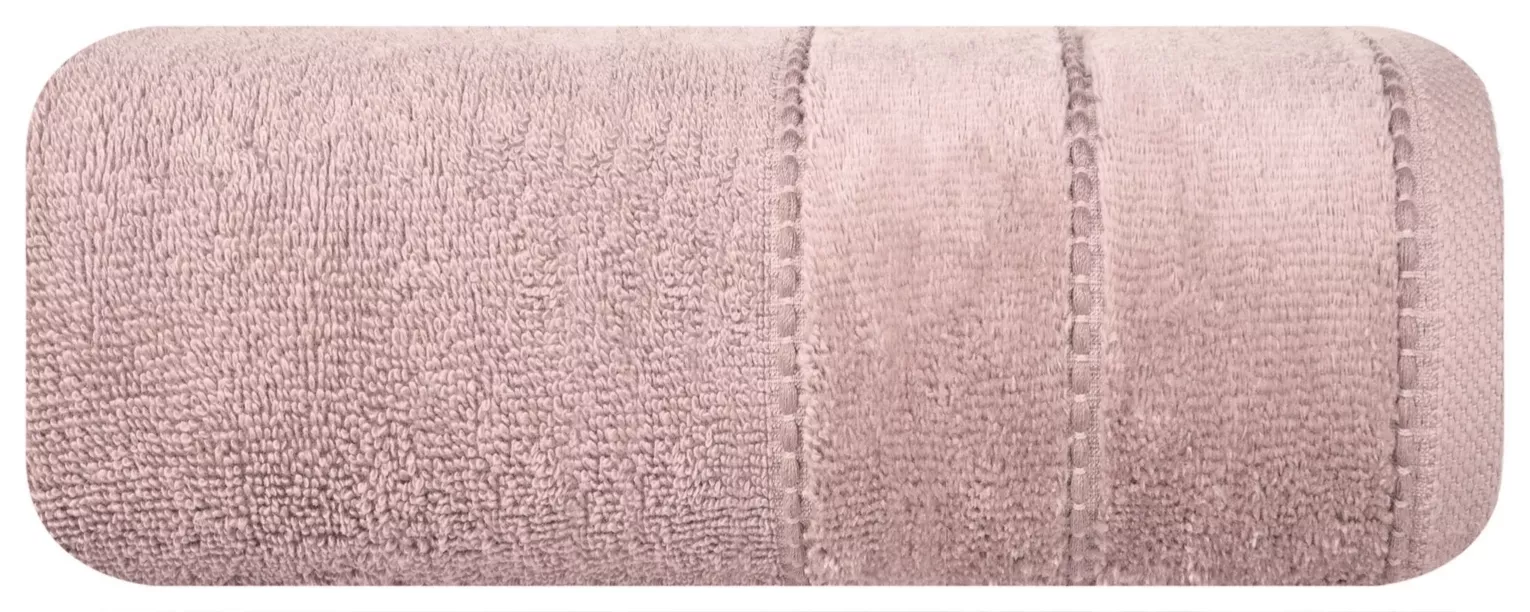 Ręcznik kąpielowy 70x140 cm bawełniany kolor ciemnoróżowy z welwetową bordiurą 500 g/m2 JESSI Eurofirany