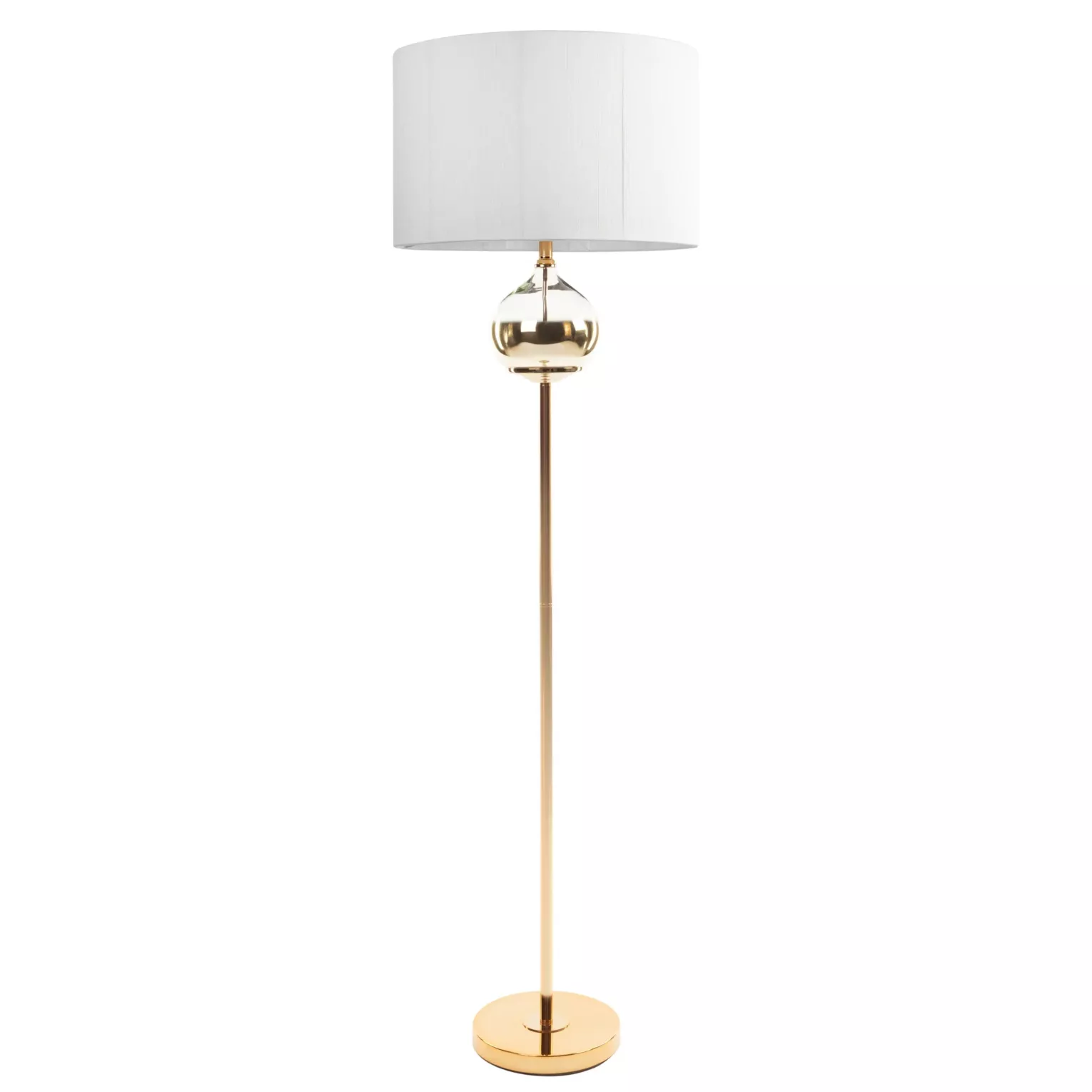 Lampa stojąca do salonu biała z matowym abażurem 50 x 159 cm CAROLINE  Eurofirany