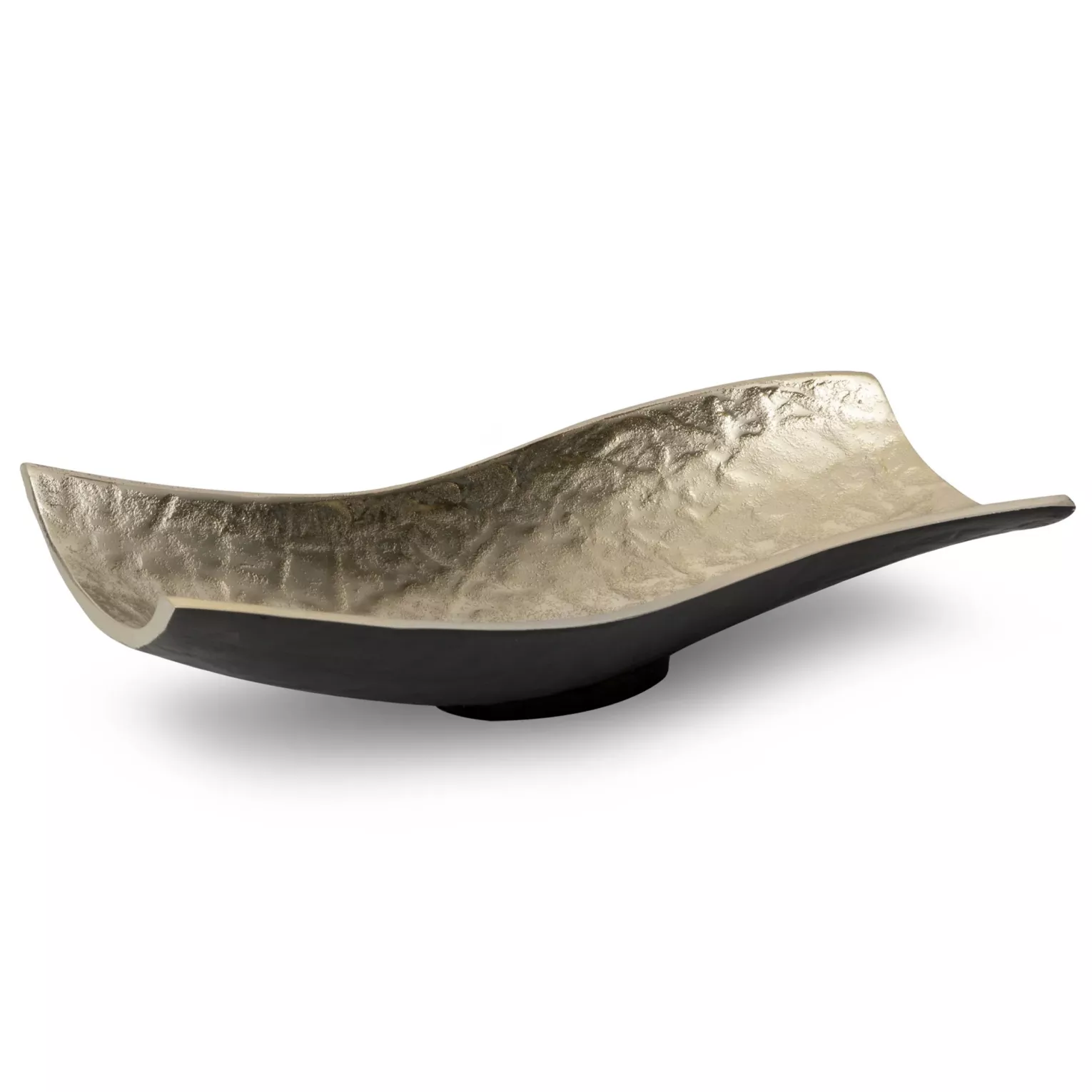 Patera metalowa czarno-złota o falujących brzegach 36x16x9 cm PEDRO Eurofirany