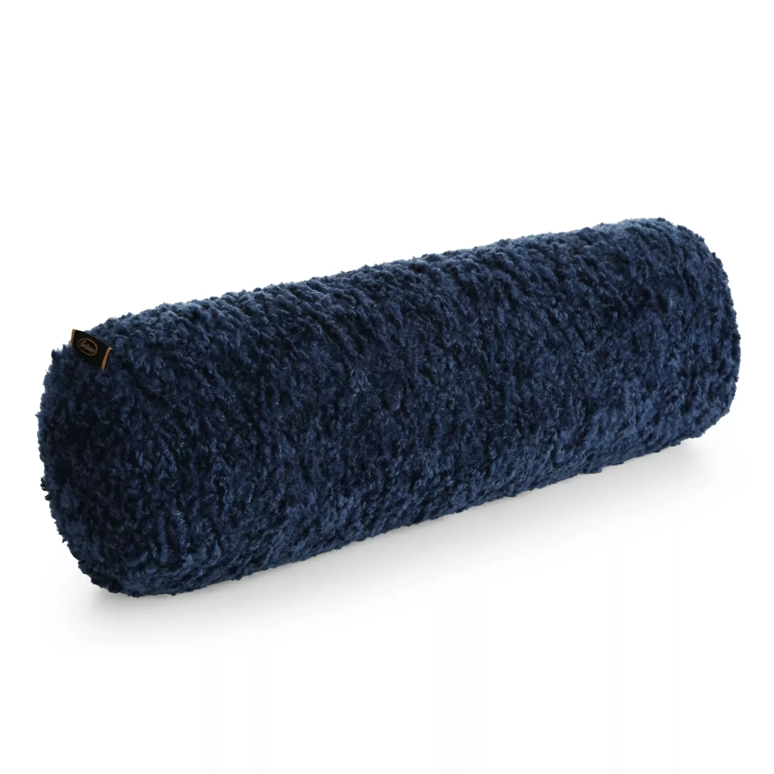 Poduszka wałek 15 x 45 cm z tkaniny typu bukla granatowy Eurofirany