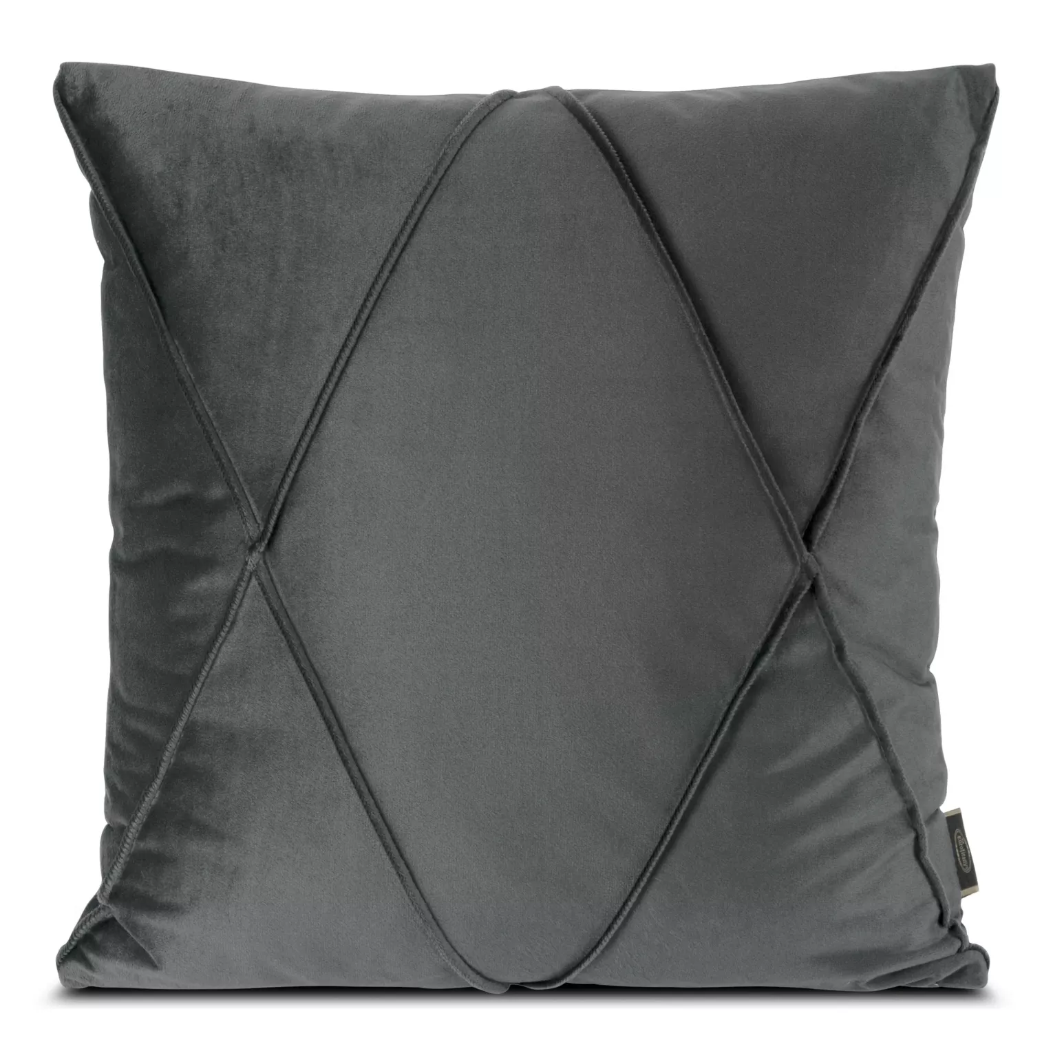 Poszewka na poduszkę 45x45 cm welwetowa z ozdobnym geometrycznym przeszywanym wzorem stalowa NALA 1 EUROFIRANY PREMIUM