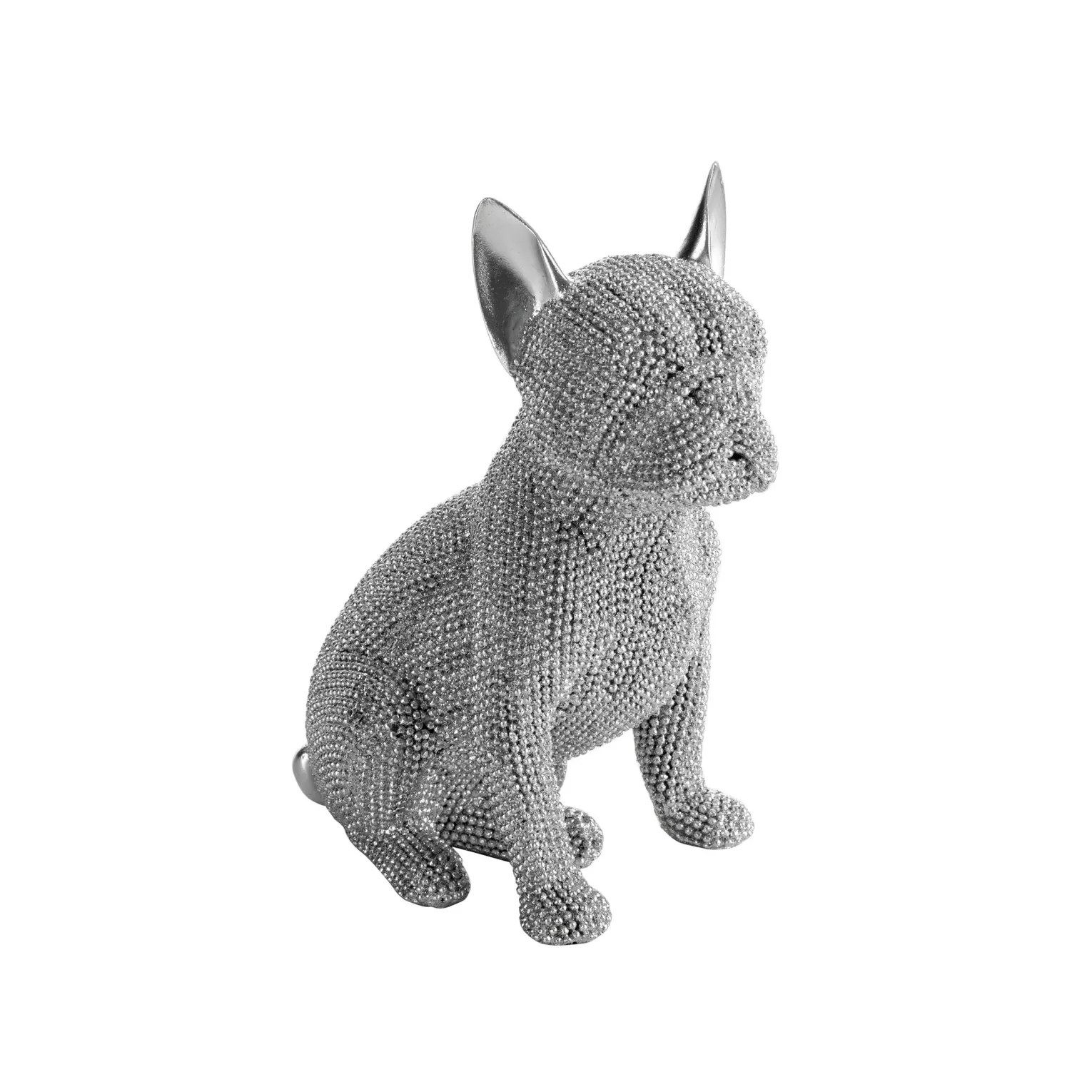 Figurka srebrna pies o drobnym strukturalnym wzorze 13x9x17 cm ELDO Eurofirany