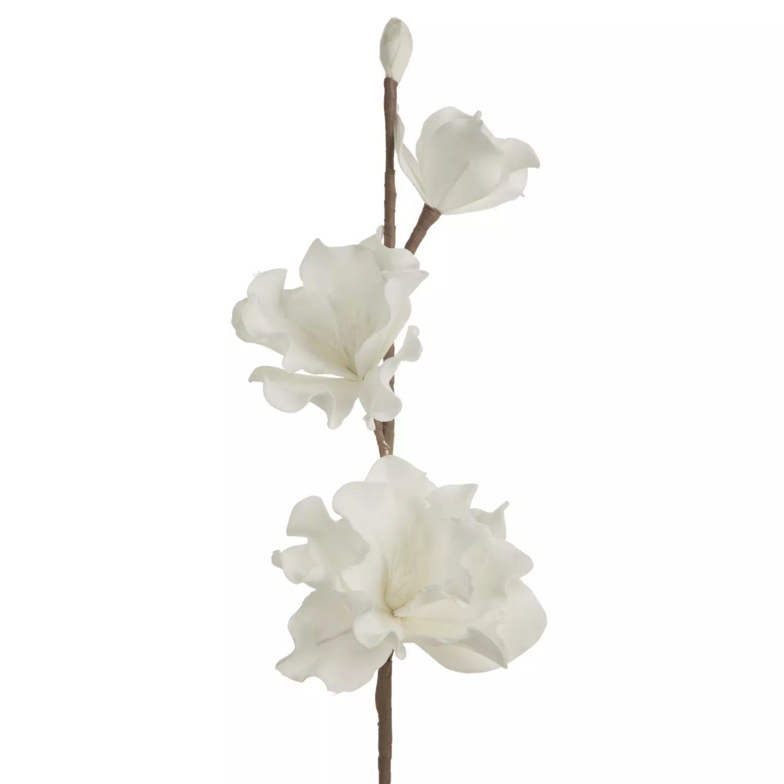 Kwiat sztuczny biały z plastycznej pianki foamiran 74 cm