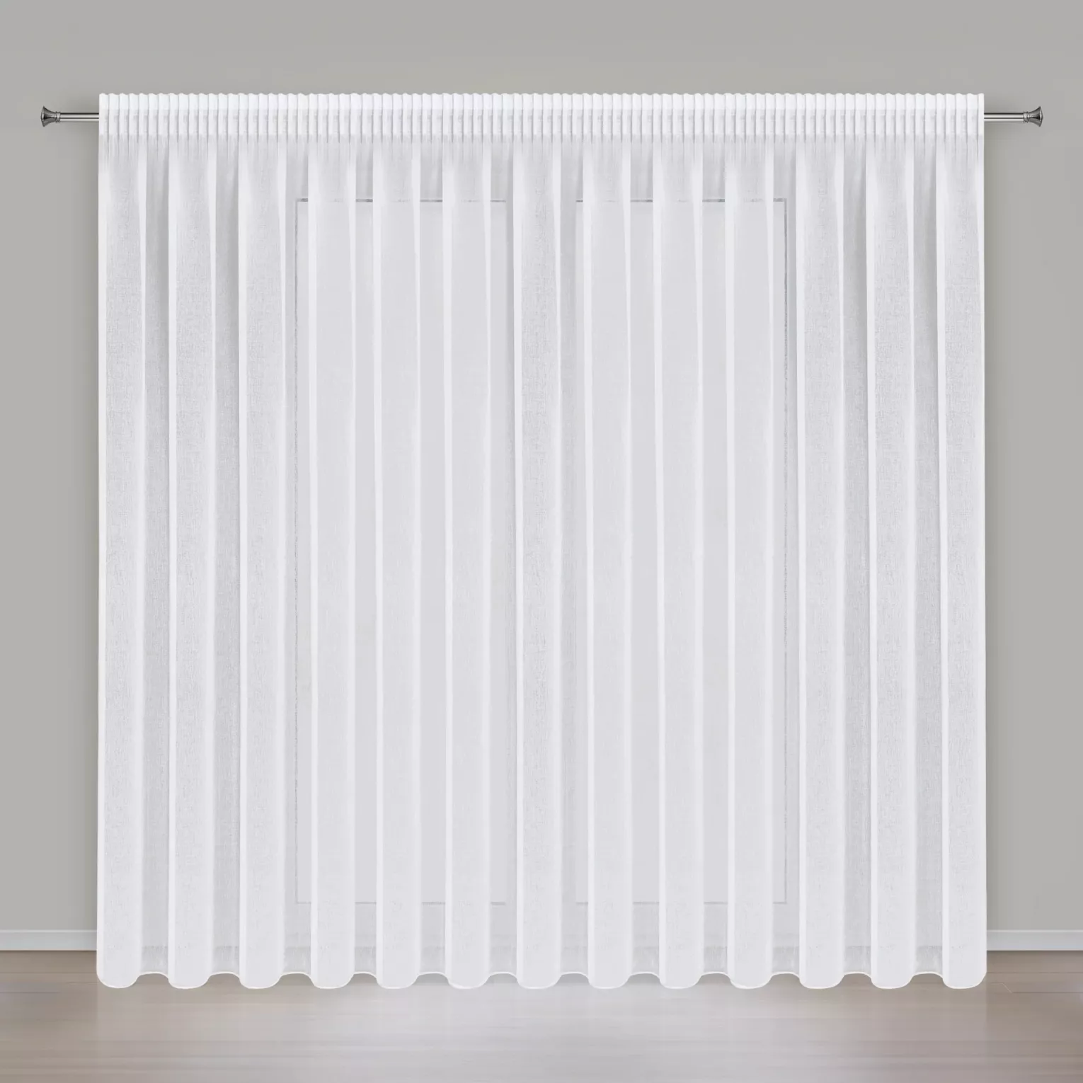 Firana biała z gładkiej matowej etaminy 350x250 cm taśma ELPIDIA Eurofirany