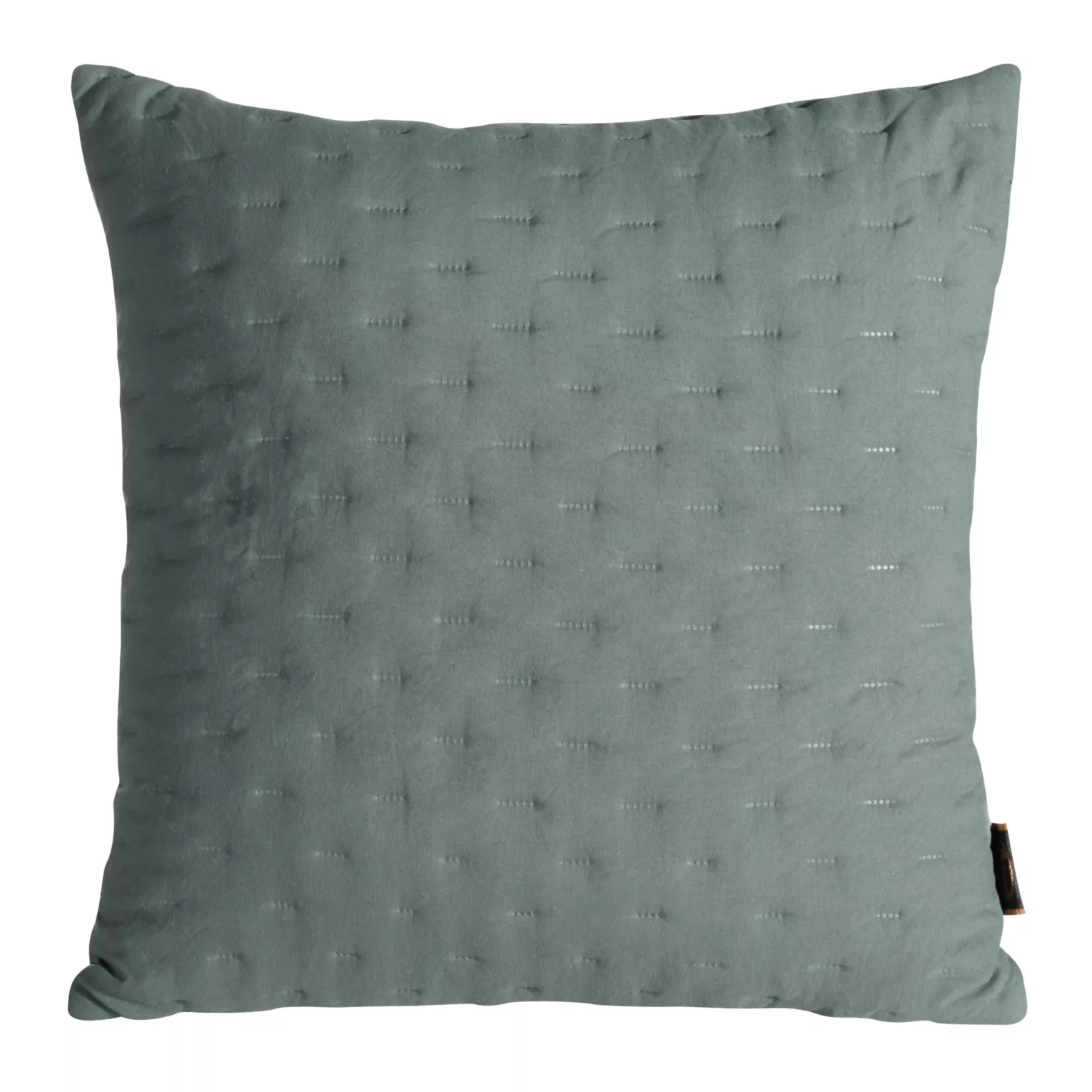 Poszewka na poduszkę 45x45 cm z matowej tkaniny pikowana w drobny wzorek techniką hot press ciemnomiętowa LIBI Eurofirany