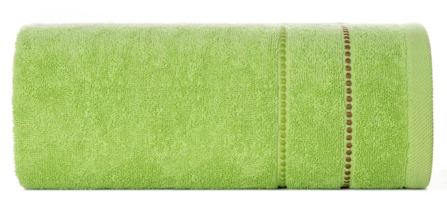 Ręcznik kąpielowy 70x140 cm bawełniany kolor jasnozielony z kontrastującymi paseczkami 500 g/m2 SUZI Eurofirany