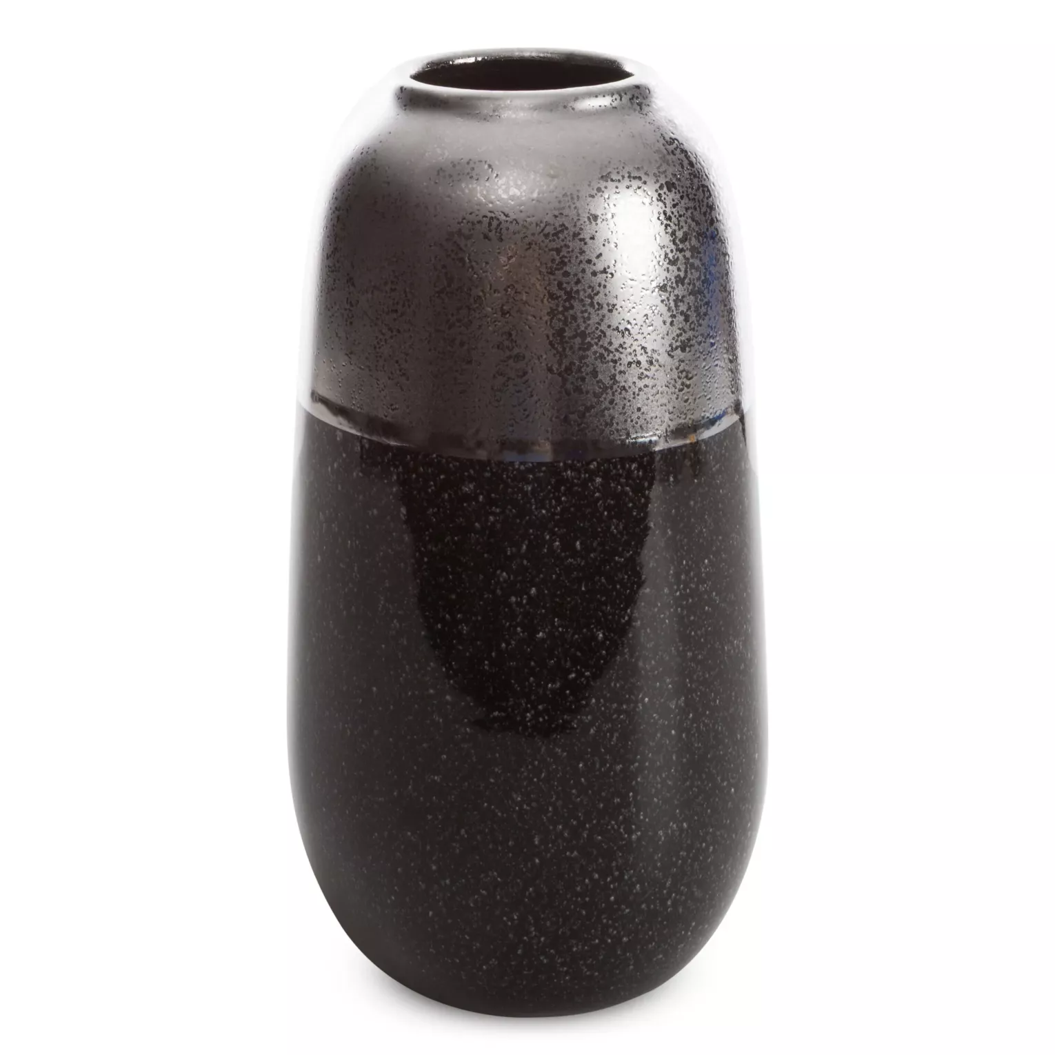 Wazon ceramiczny srebrno-stalowy 17x17x31 cm LEO Eurofirany