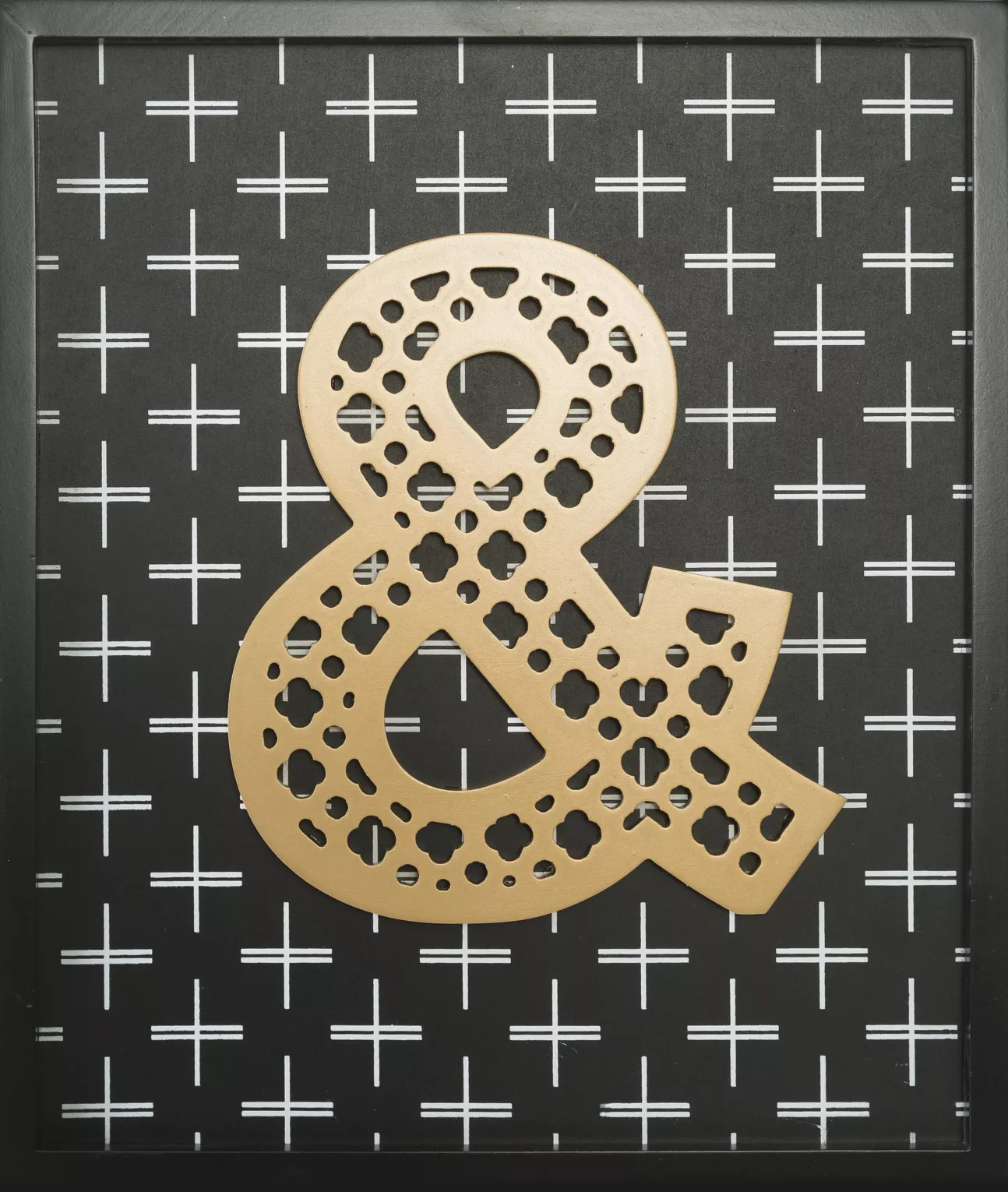 Obraz typograficzny czarno, złoty w stylu nowoczesnym 30x35 cm