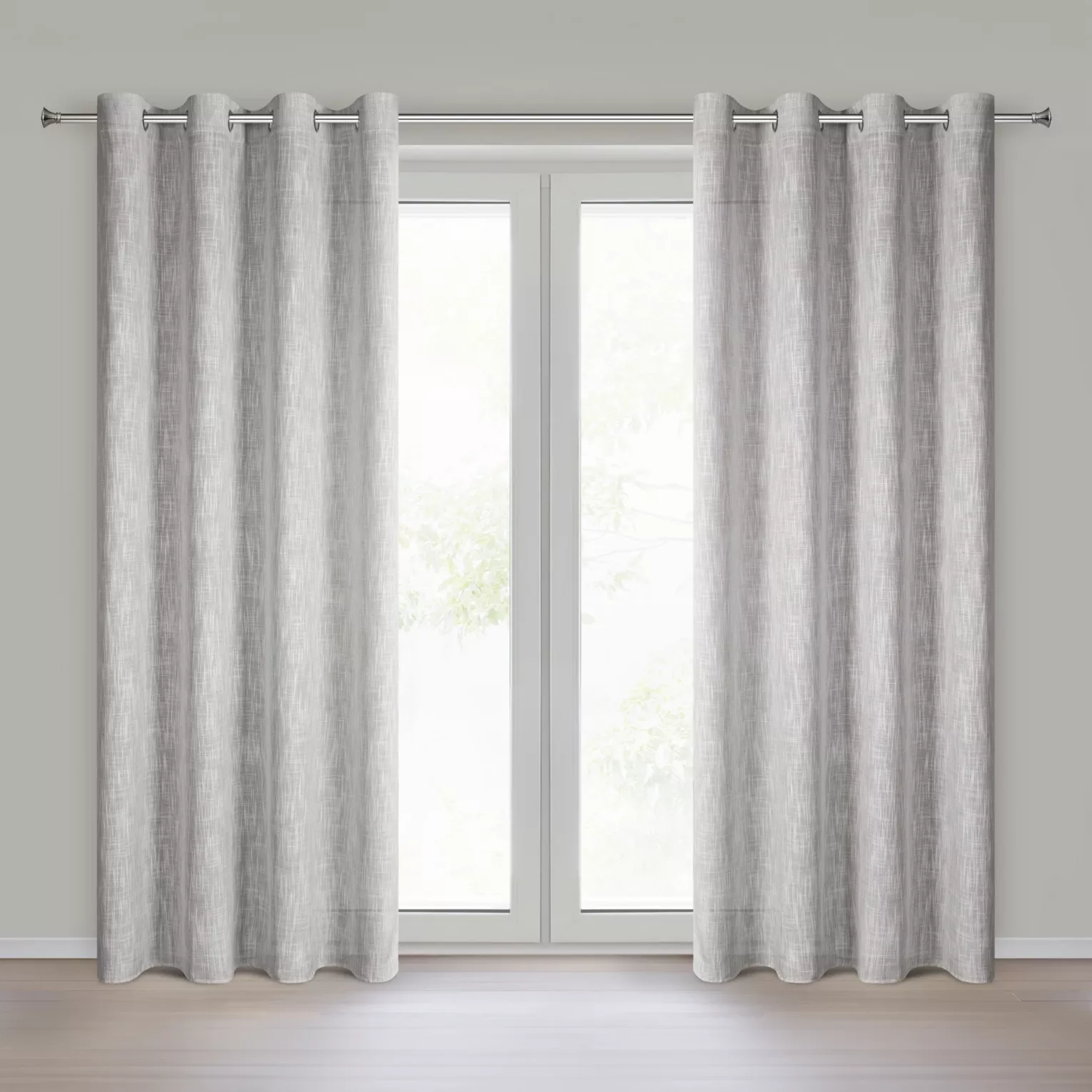Zasłona beżowa o naturalnym splocie z efektem melanżu 140x250 cm przelotka - MADI Eurofirany