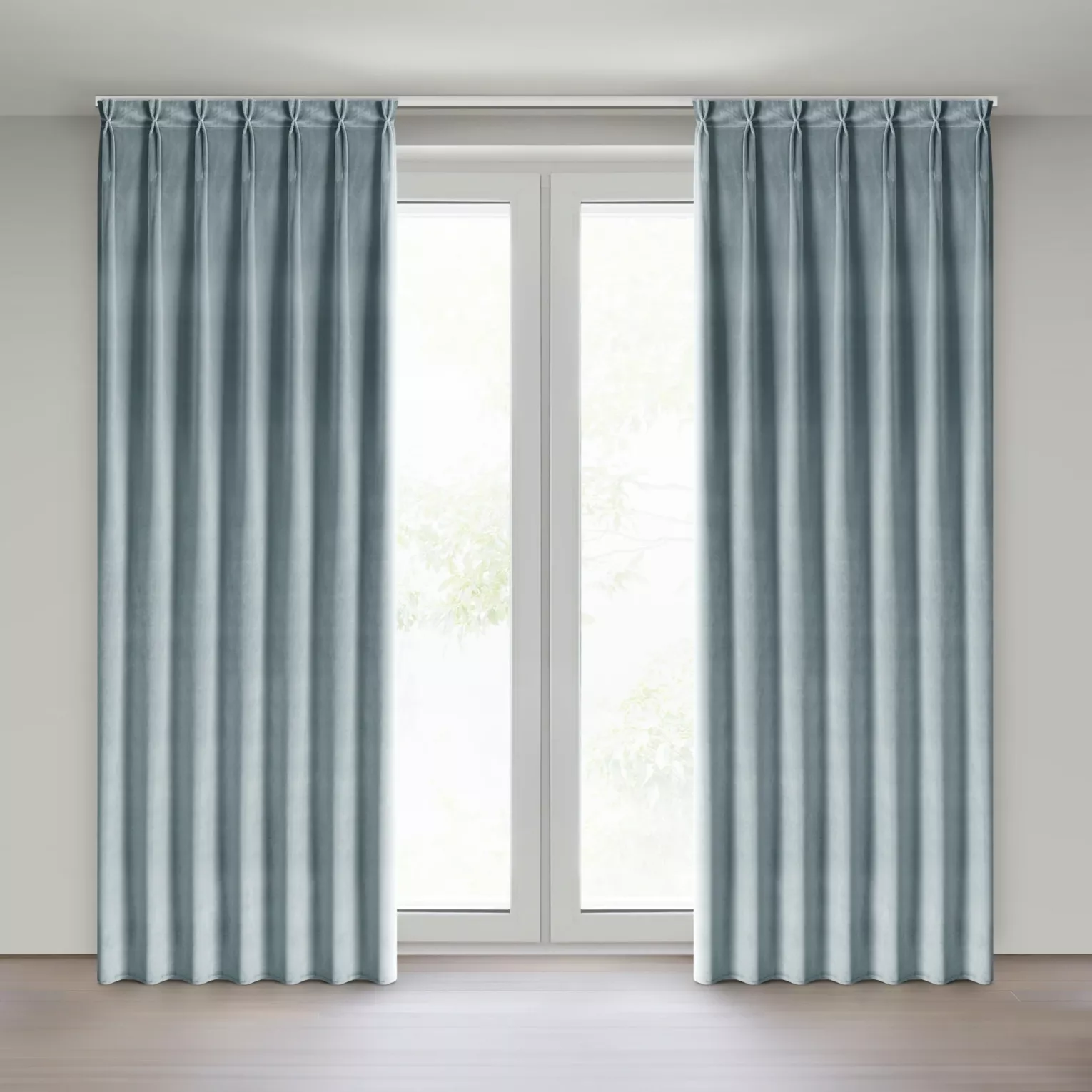 Zasłona srebrna z welwetowej tkaniny 80x270 cm system flex - MELANIE Eurofirany