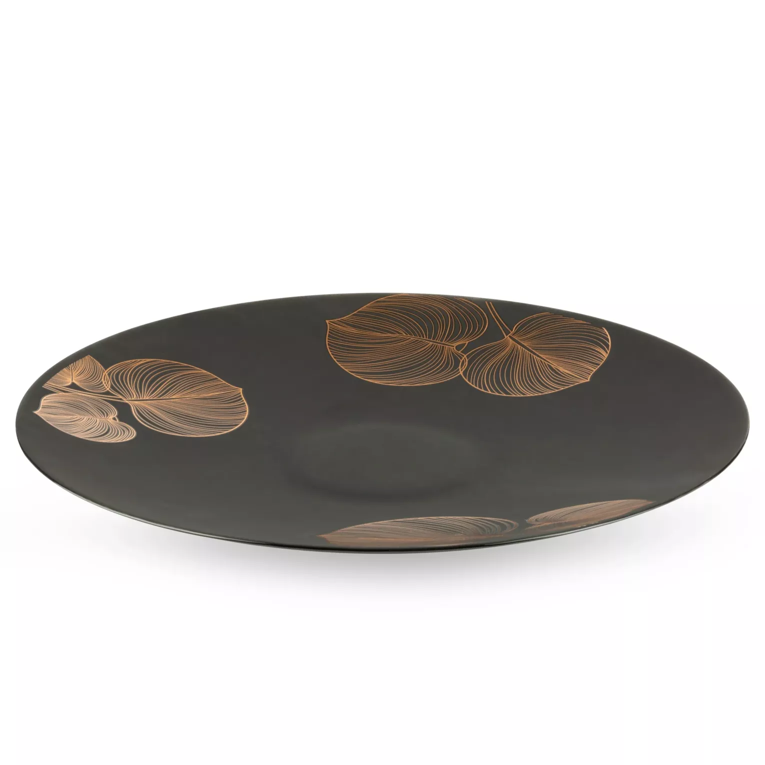 Patera dekoracyjna VICTORIA 5 czarna szklana o klasycznym kształcie Limited Collection Eurofirany